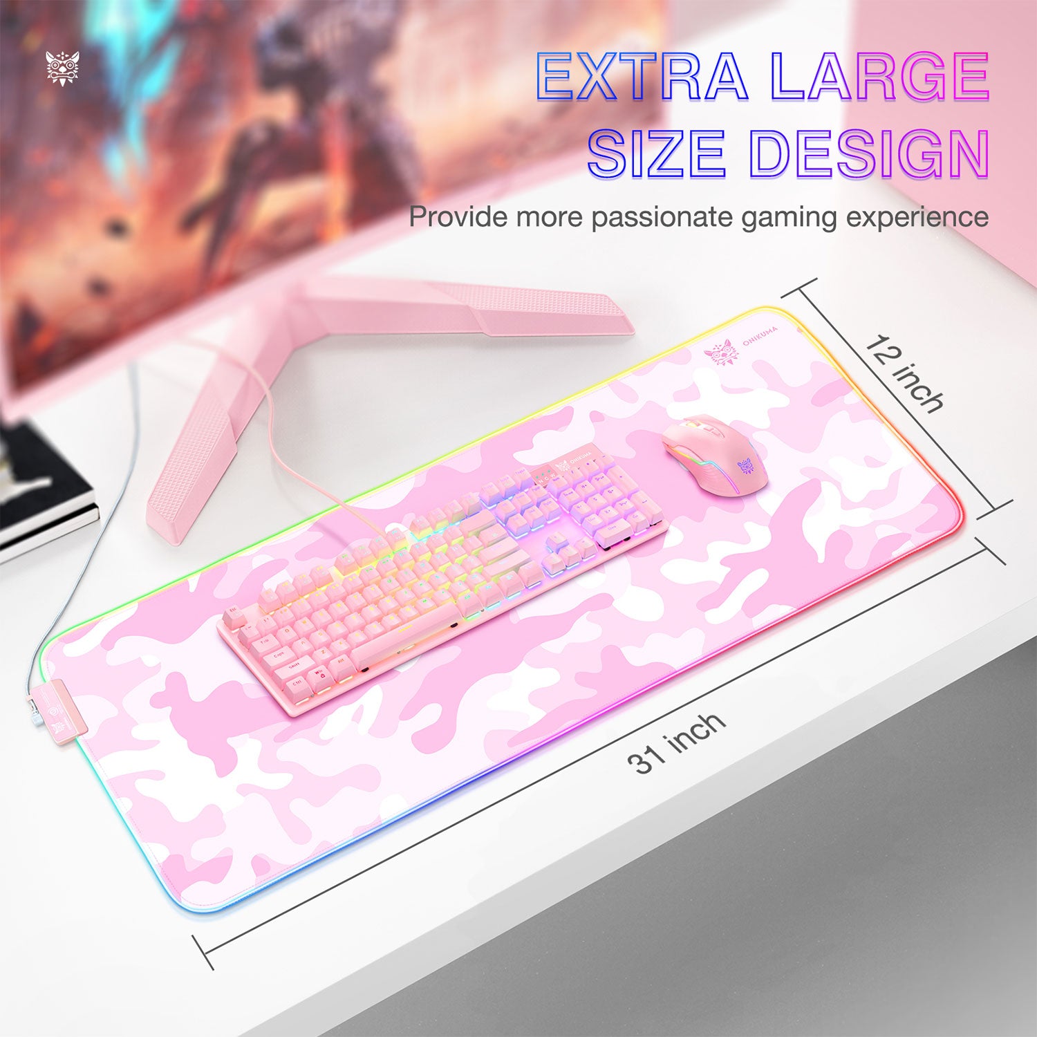 Onikuma RGB Gaming Mouse Pad