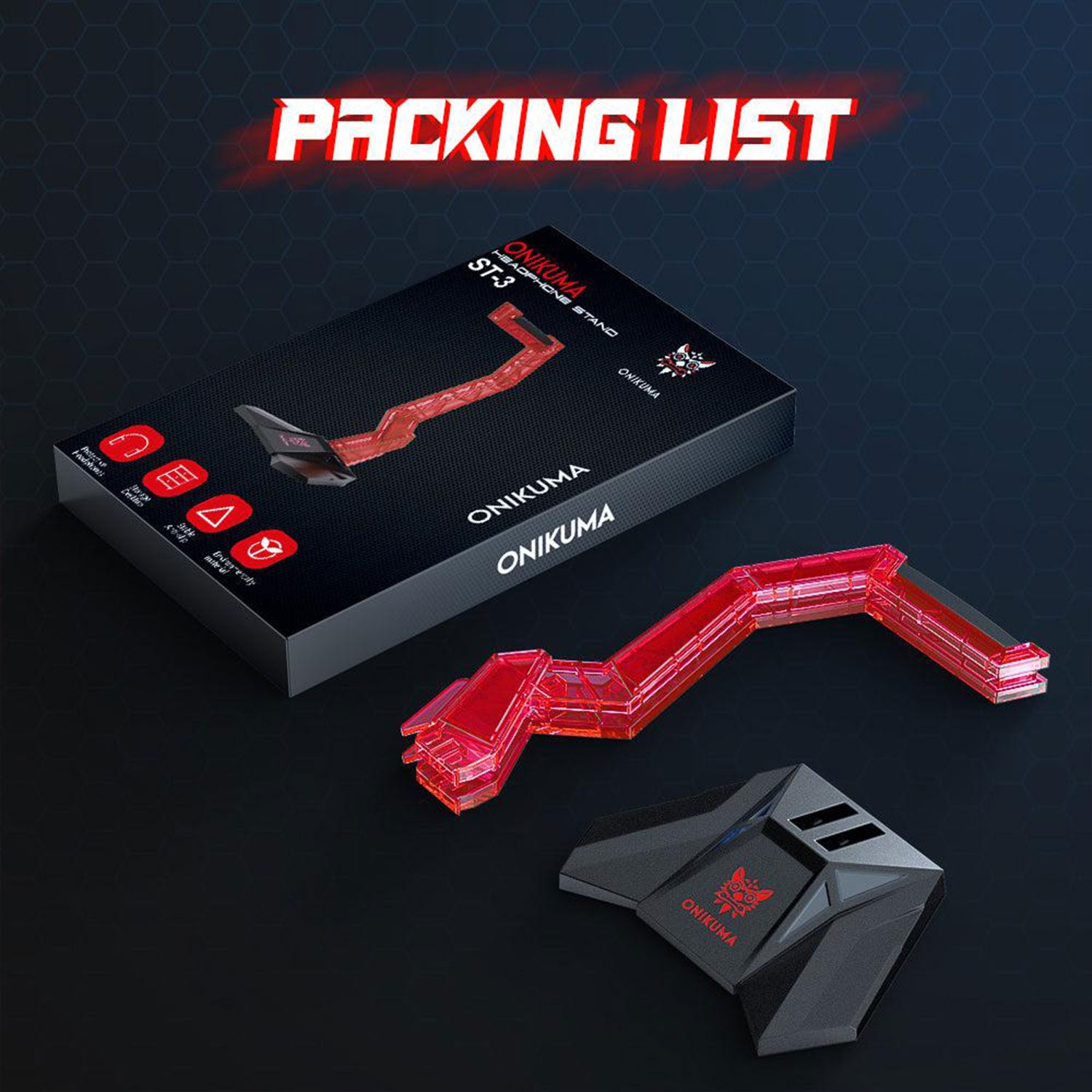 Onikuma ST-03 Headset Holder Red