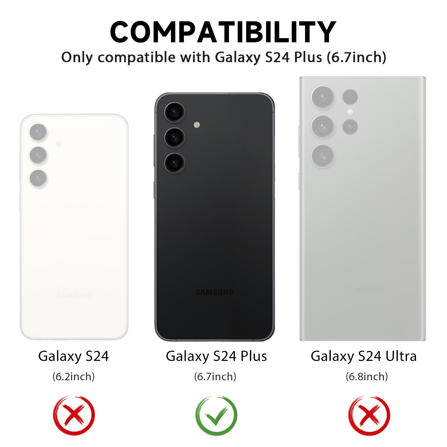 Ghostek Samsung Galaxy S24 Plus 5G Case Covert 7 Ultra-Thin Clear