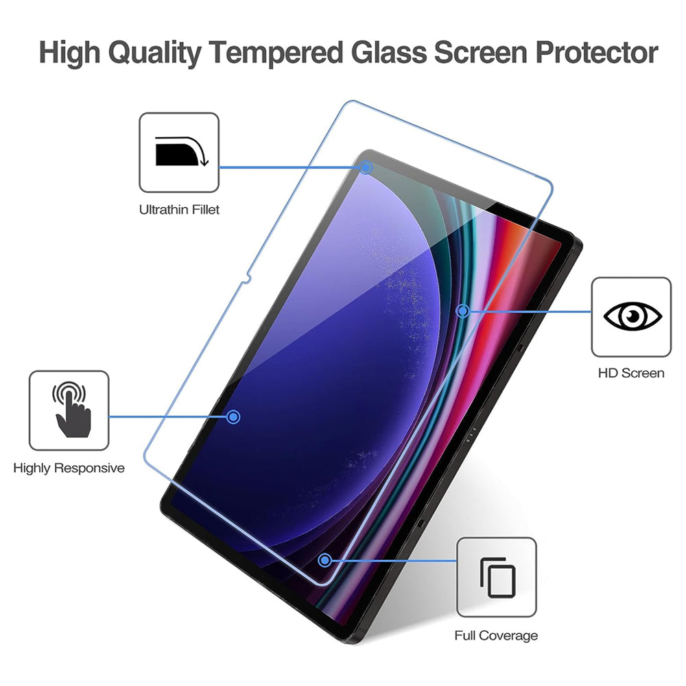 Tough On Samsung Galaxy Tab S10 + / S9 FE+ S9+/ S8+/ S7 FE / S7+ Premium Tempered Glass Screen Protector