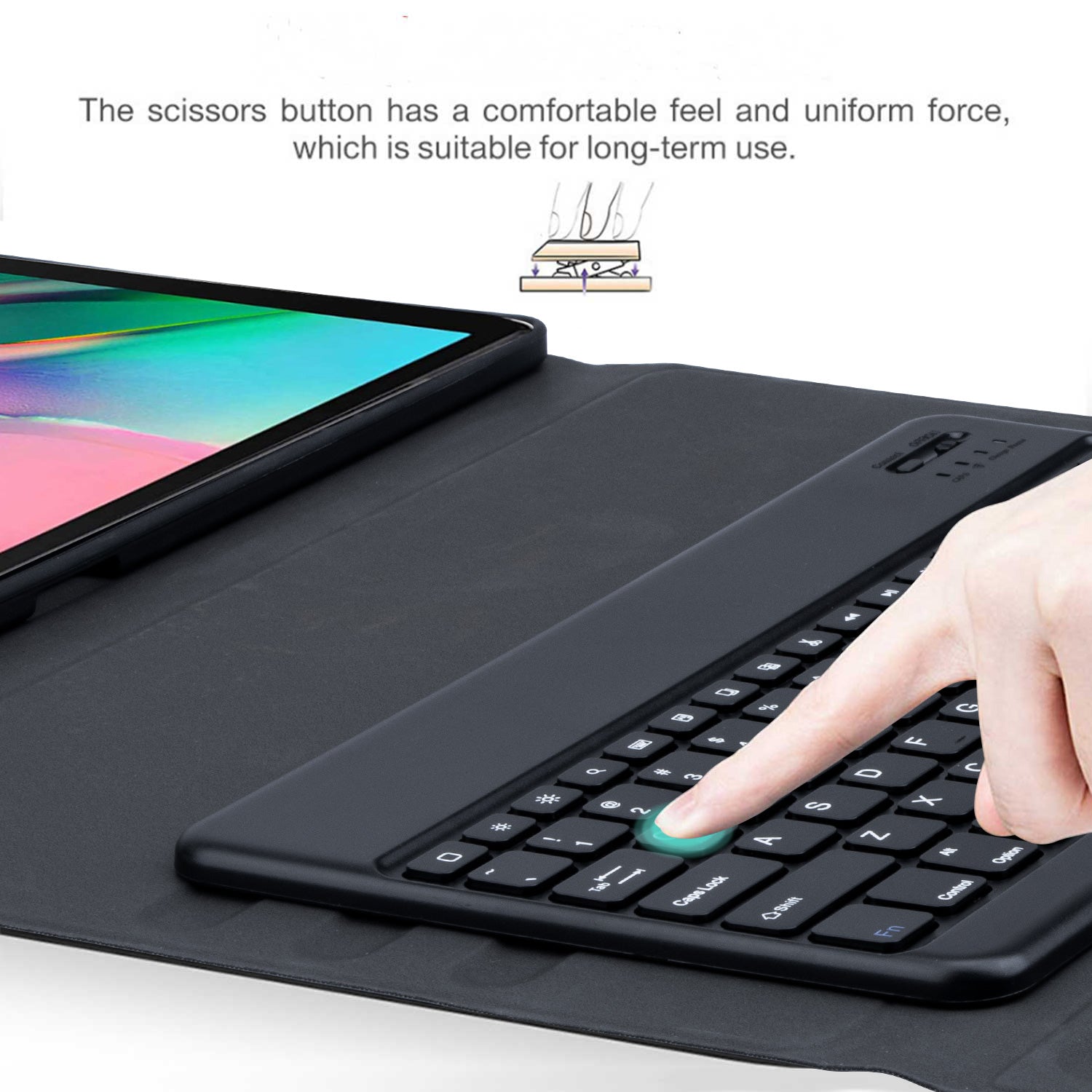Samsung Galaxy Tab S9 Ultra Bluetooth Keyboard Cover Leather Case Black