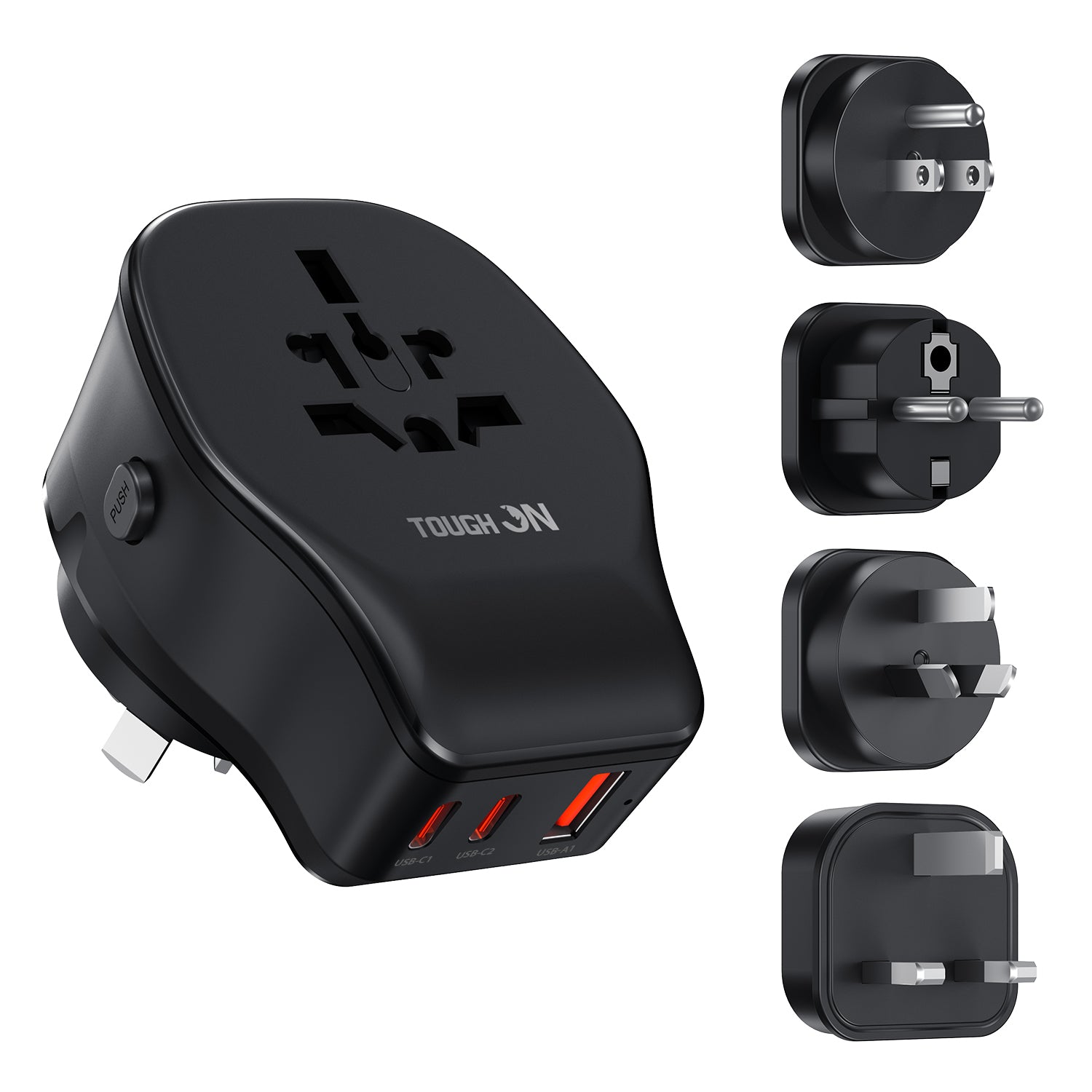 Tough On 20W Universal Travel Charger with 4 Plug Adapter