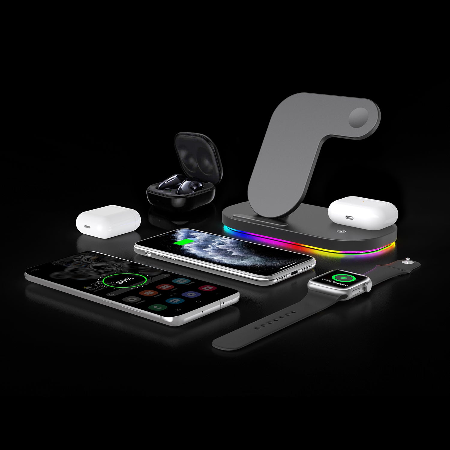 3 in 1 Wireless Charger Stand Dock for Apple iPhone iWatch Airpods