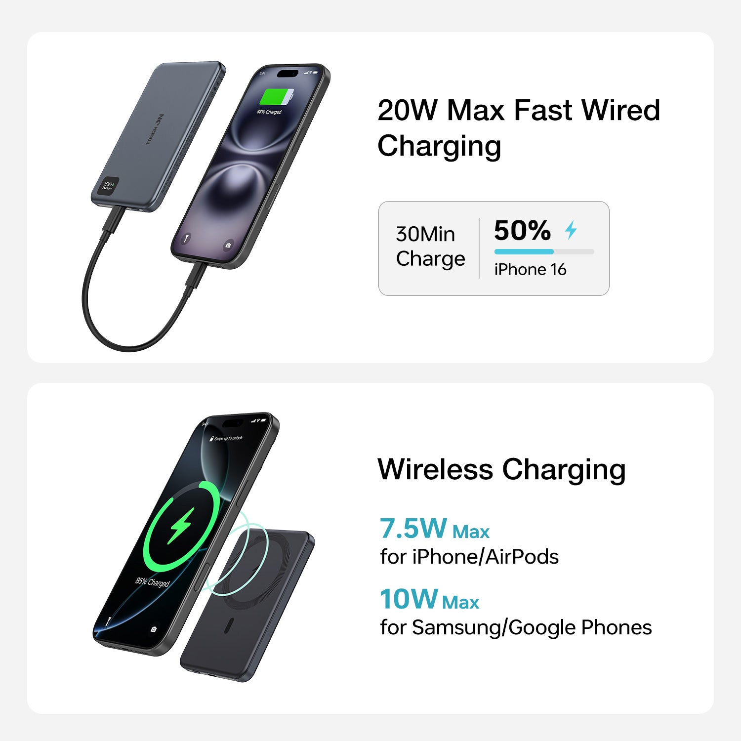 Tough On 5000mAh Ultra Slim Magnetic Power Bank