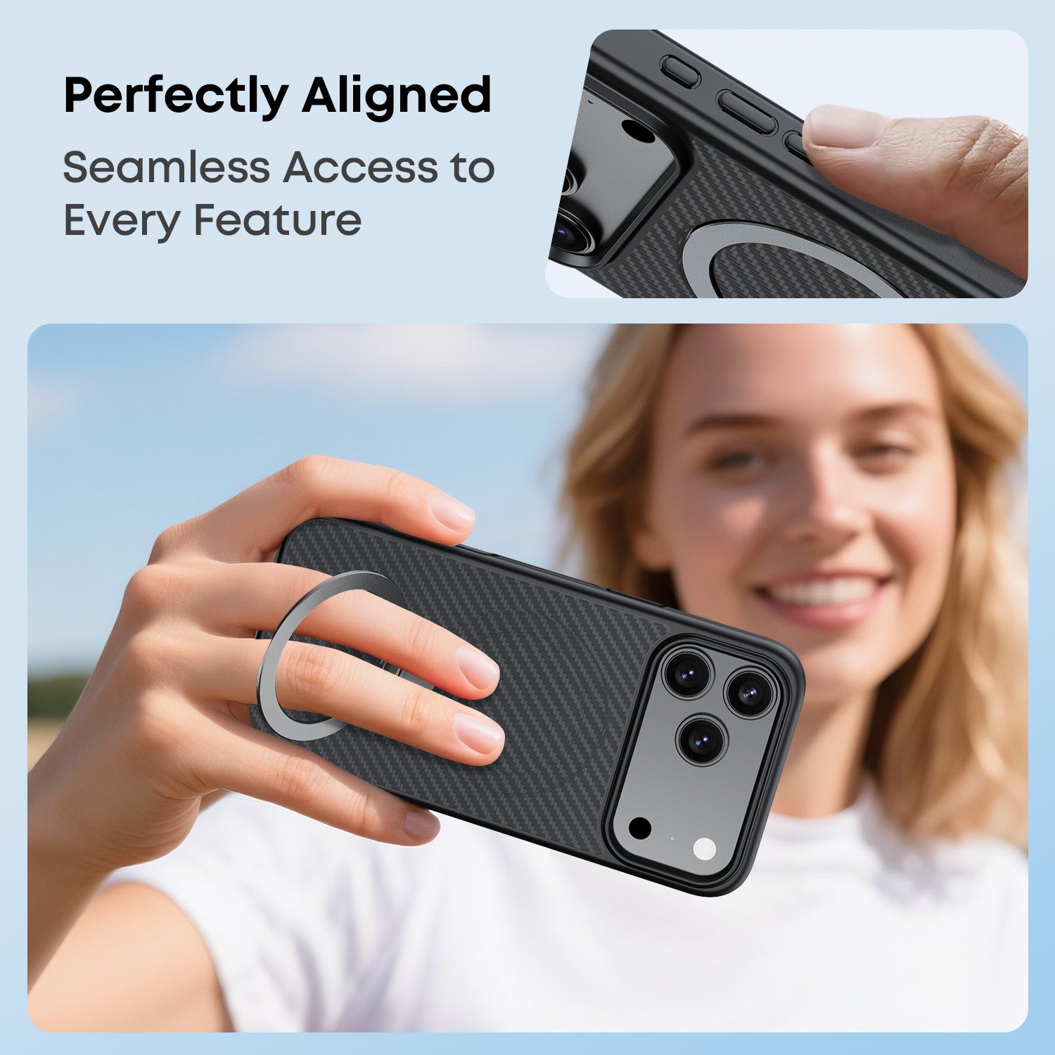 Tough On Armour Case with Ring Holder Stand MagSafe Compatible for iPhone 17 Series