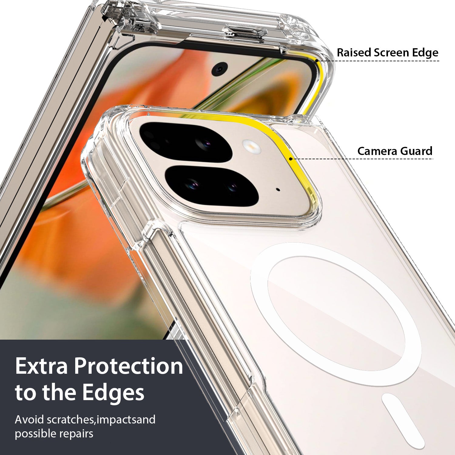 Tough On Google Pixel 9 Pro Fold Case Clear Air with MagSafe