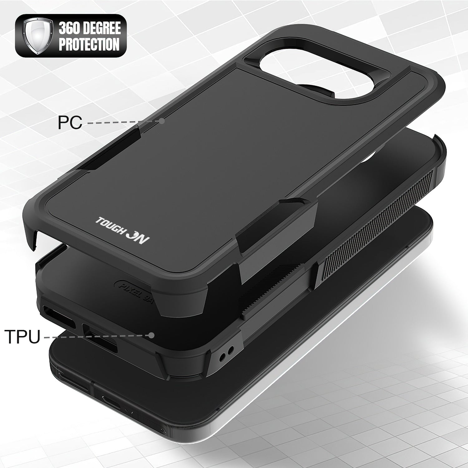 Tough On Google Pixel 9a Case Tough Armor Black