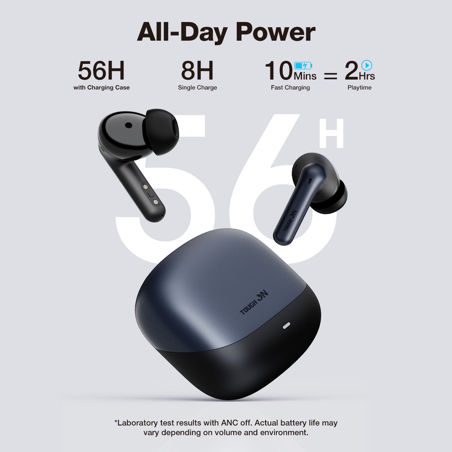 Tough On K2 Noise Cancelling Earbuds with Adaptive ANC