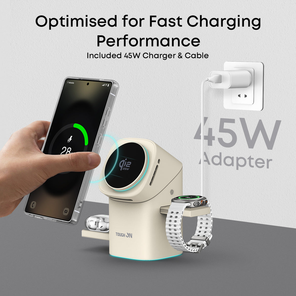 Tough On MagPro 3-in-1 Wireless Charger