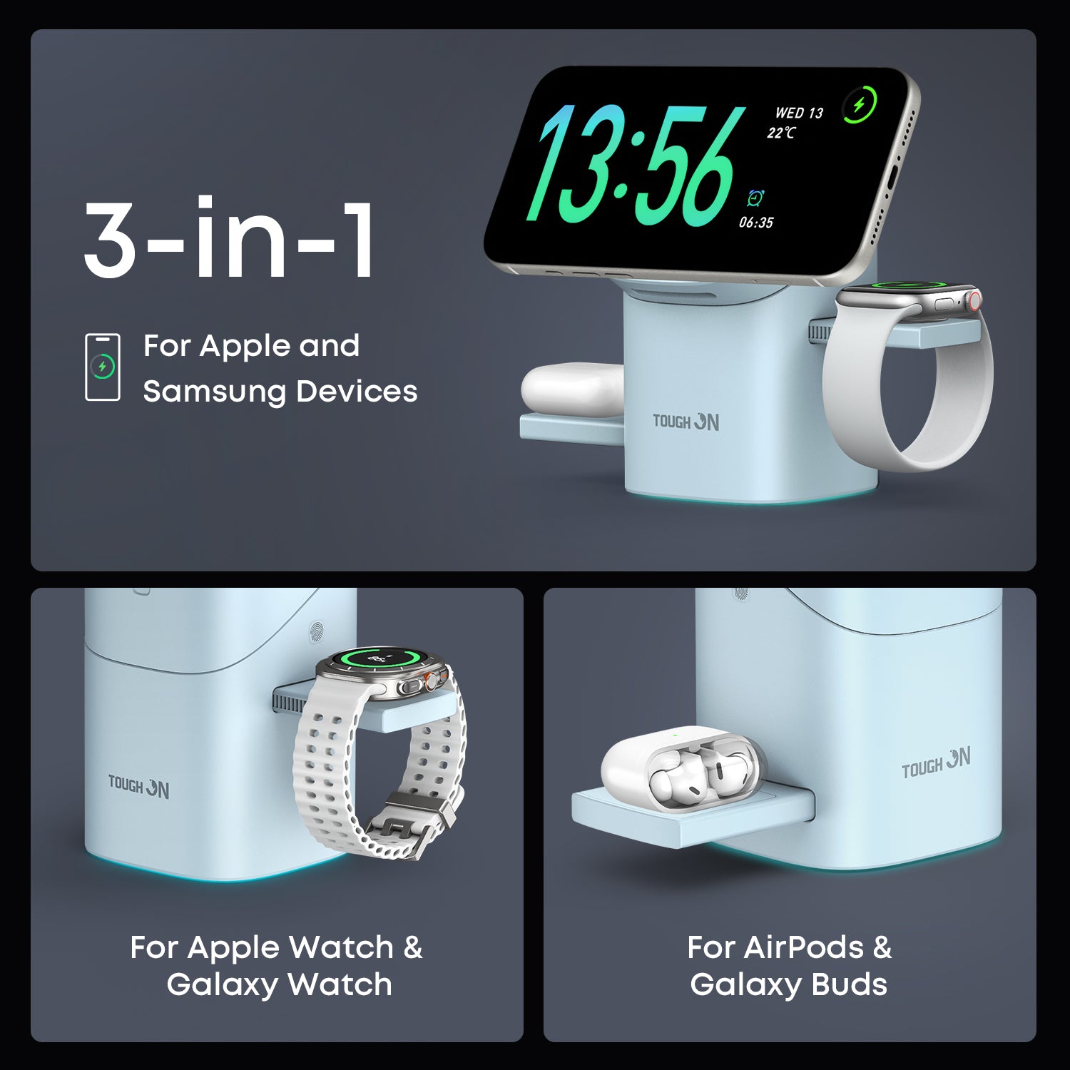 Tough On MagPro 3-in-1 Wireless Charger