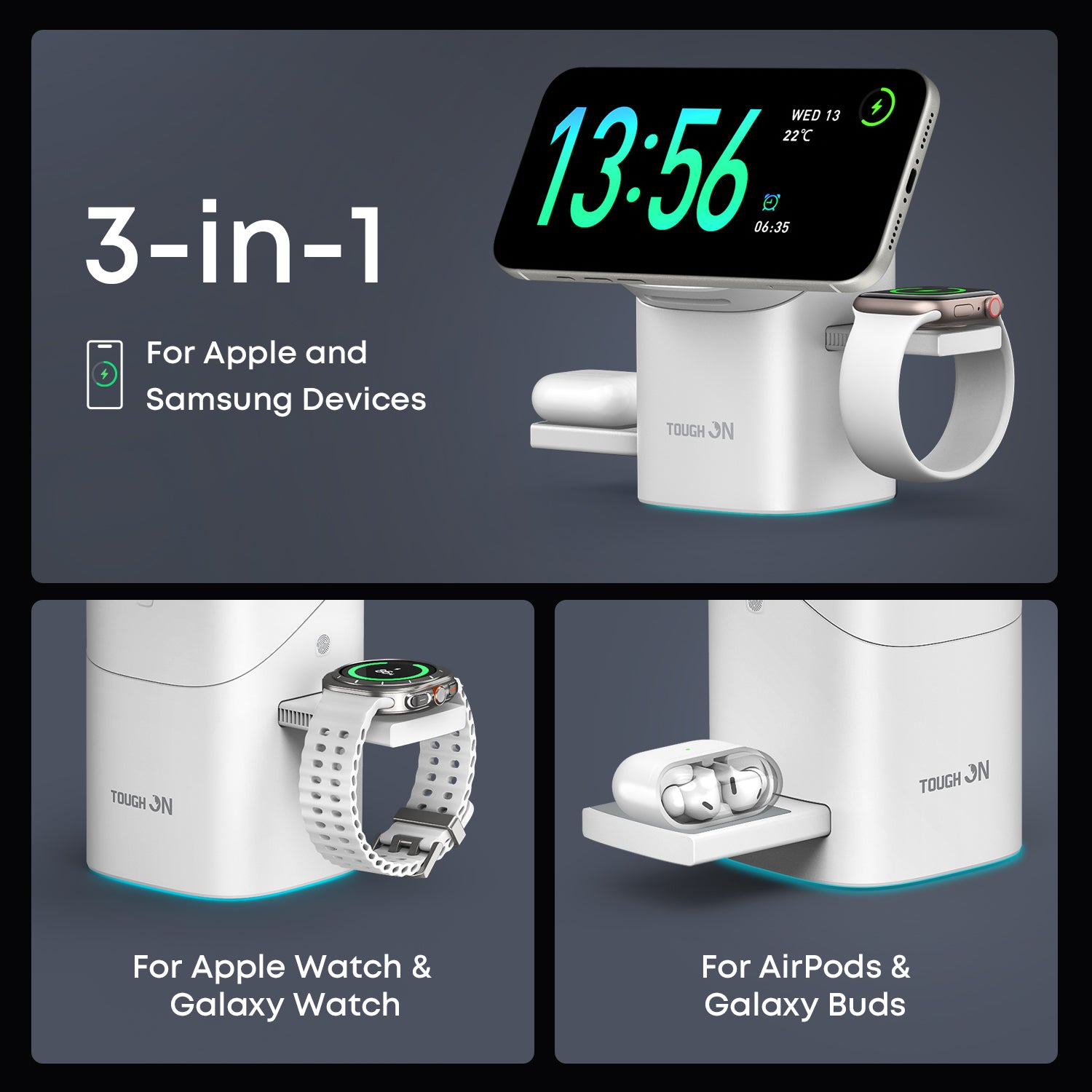 Tough On MagPro 3-in-1 Wireless Charger