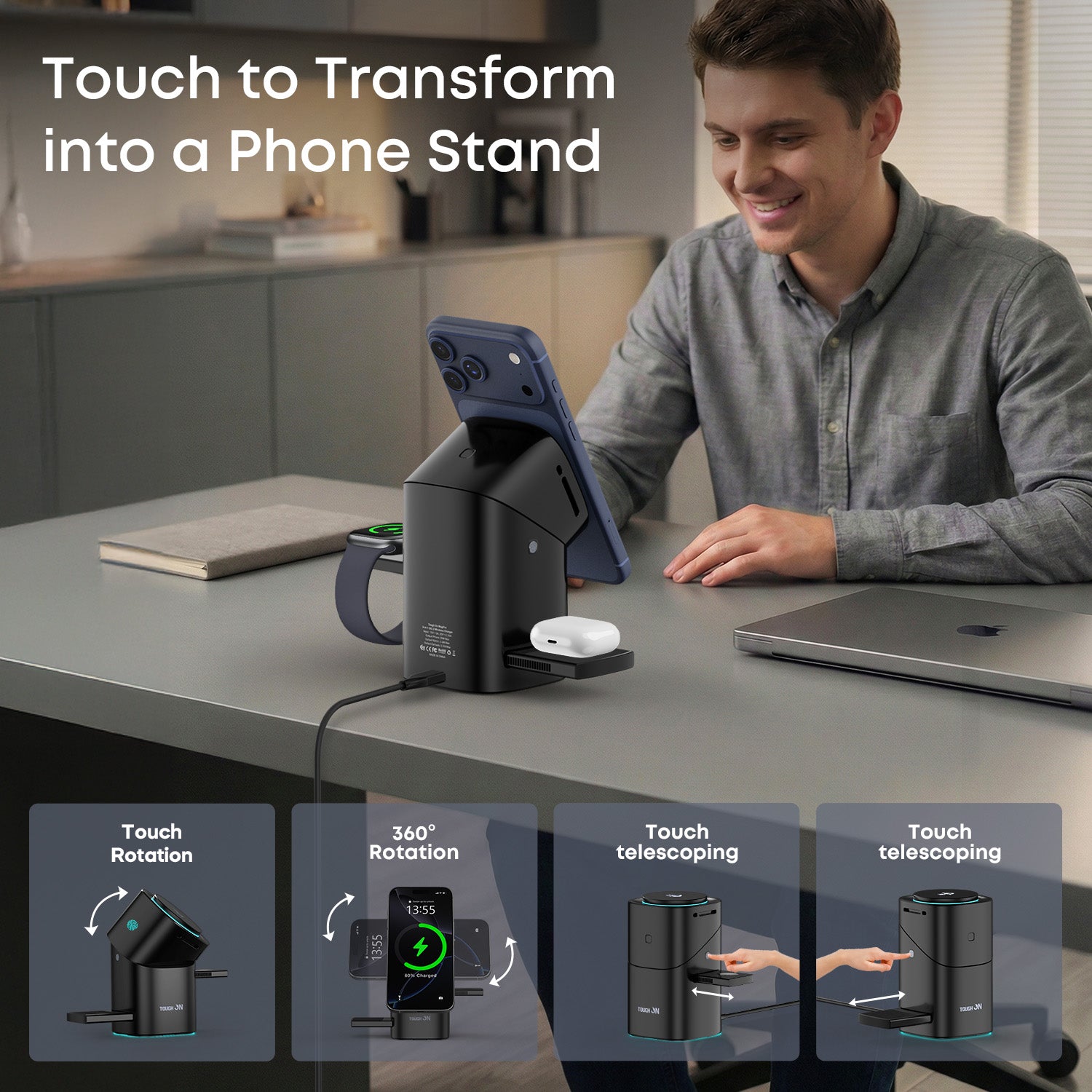 Tough On MagPro 3-in-1 Wireless Charger