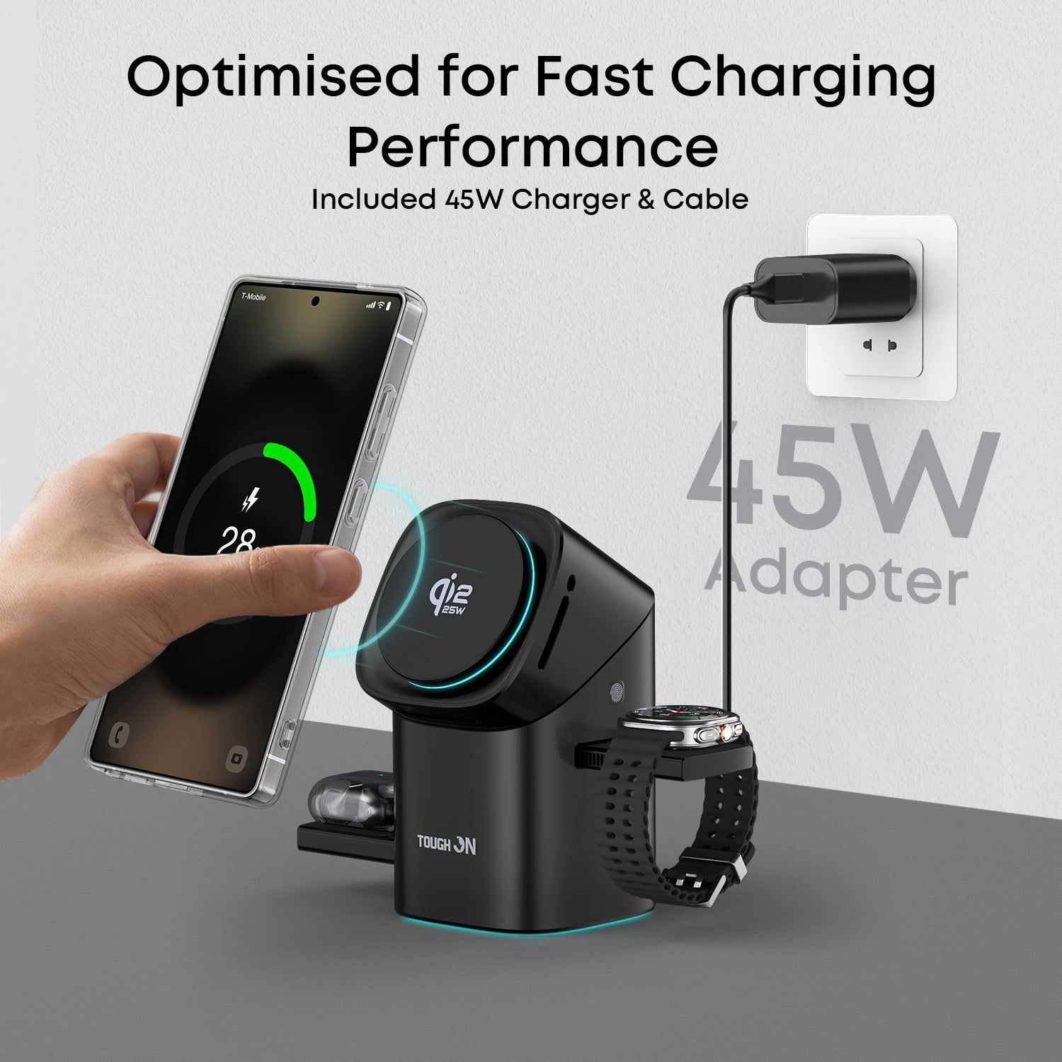 Tough On MagPro 3-in-1 Wireless Charger