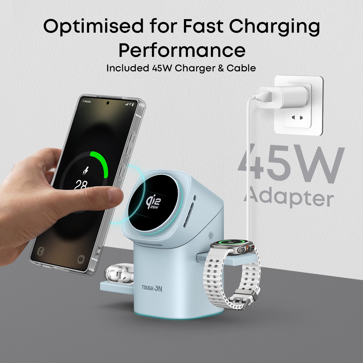 Tough On MagPro 3-in-1 Wireless Charger