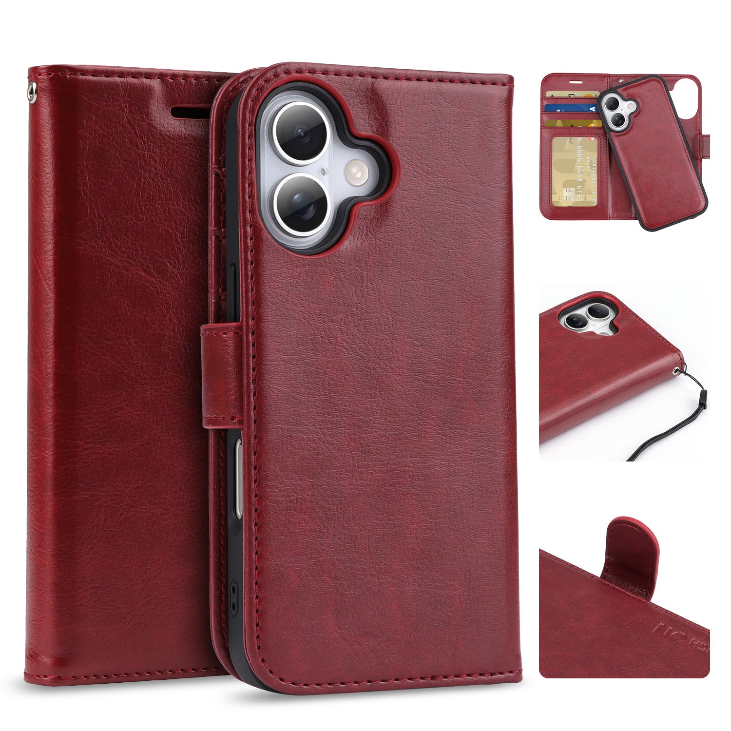 Tough On Magnetic Detachable Leather Case for iPhone 17 Series