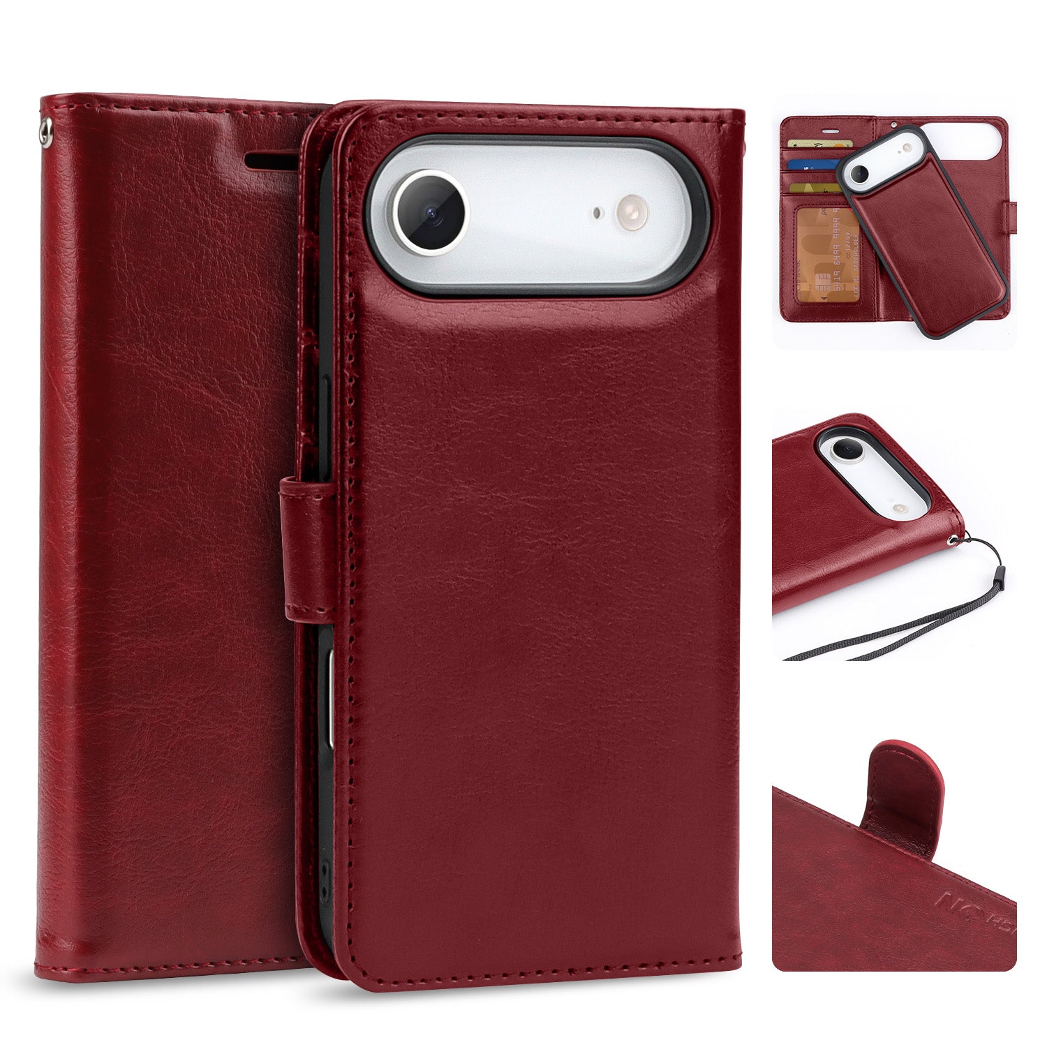 Tough On Magnetic Detachable Leather Case for iPhone 17 Series