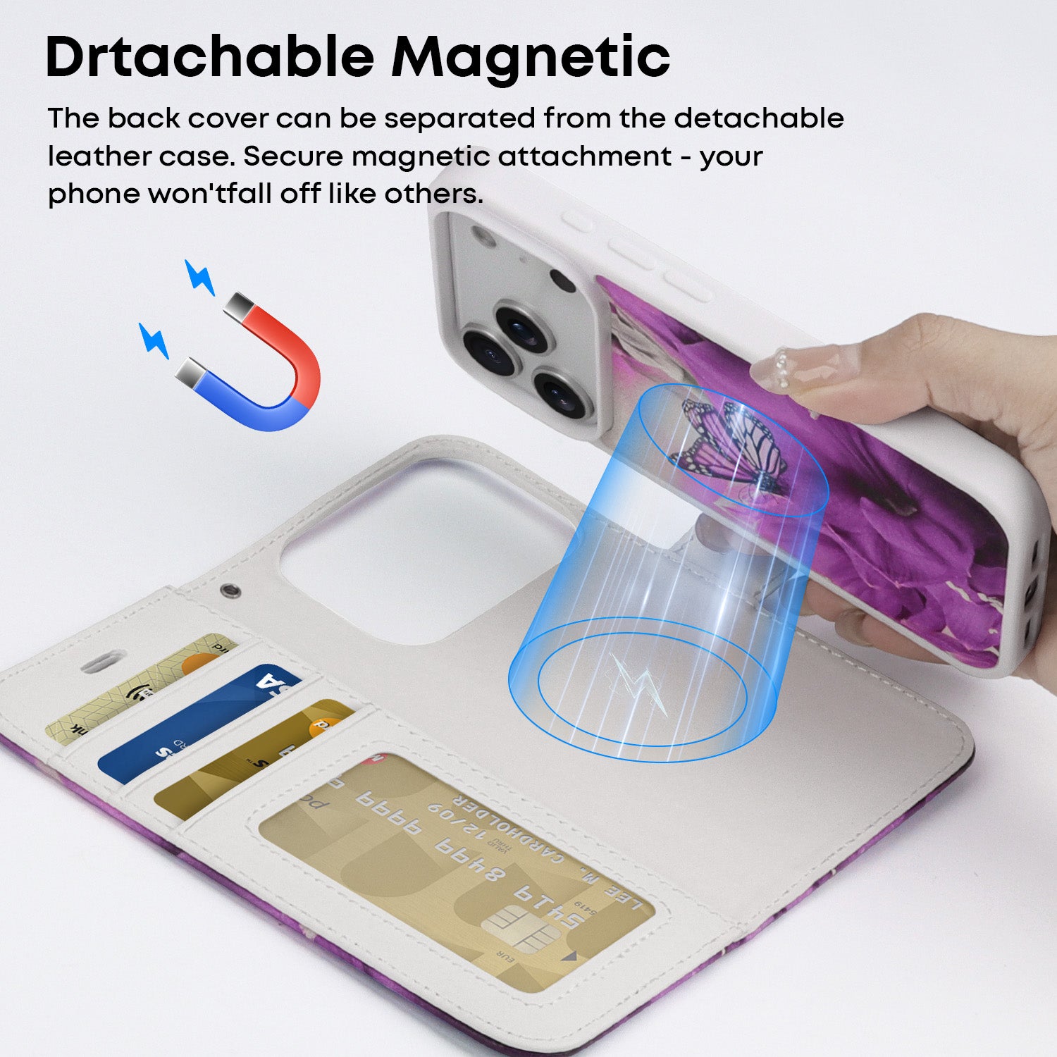 Tough On Magnetic Detachable Leather Case for iPhone 17 Series