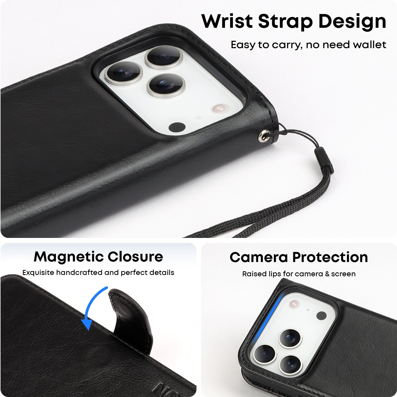 Tough On Magnetic Detachable Leather Case for iPhone 17 Series