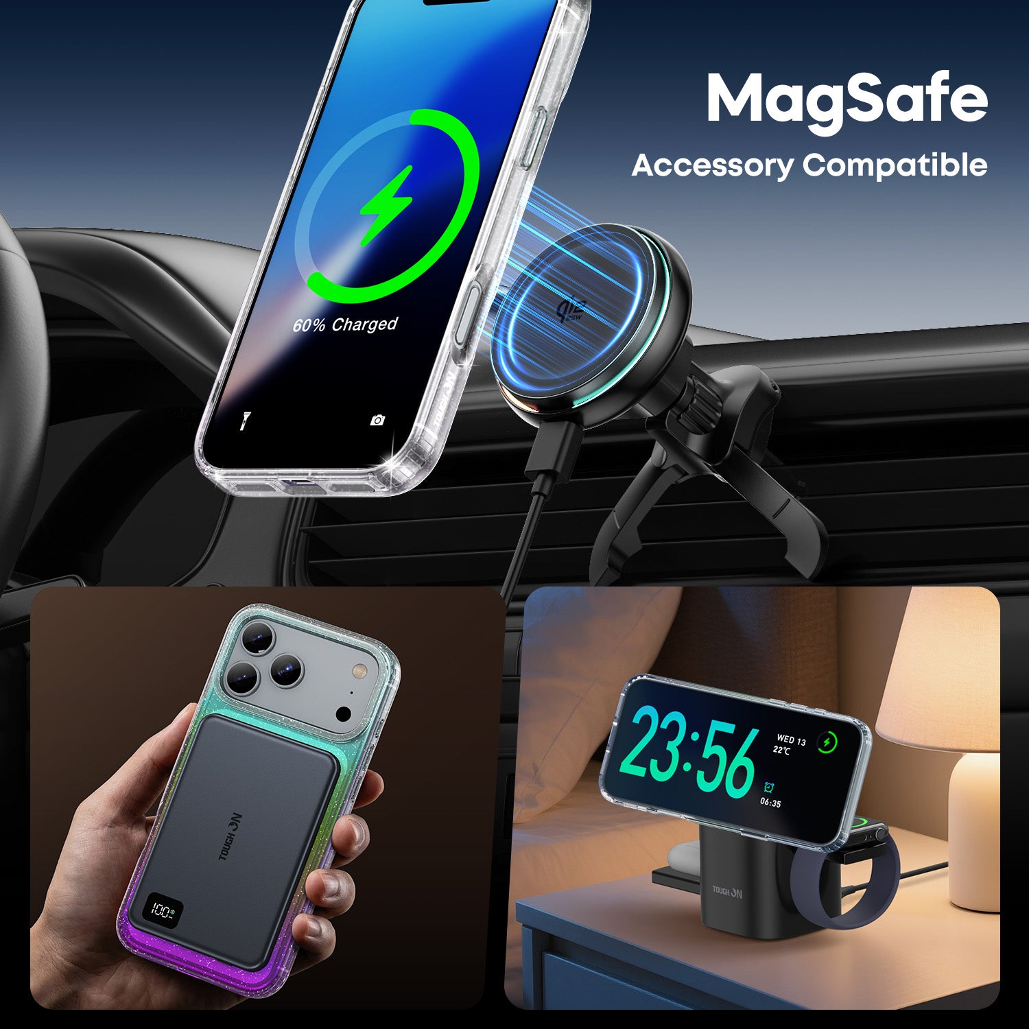 Tough On Anti-Yellowing Glitter Iridescent Case with MagSafe for iPhone