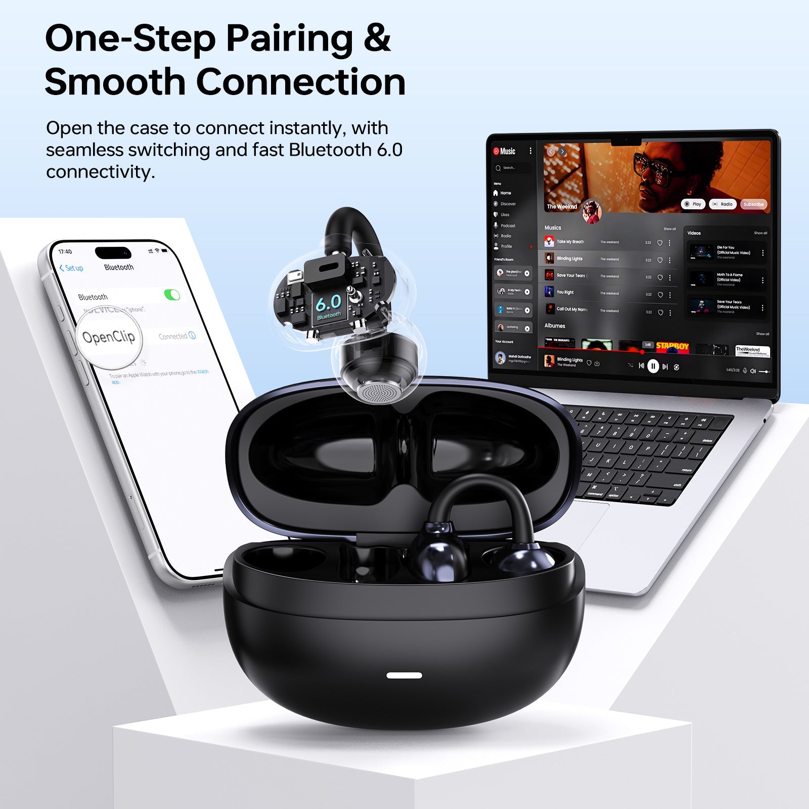 Tough On OpenClip | Open-Ear Clip-On Earbuds