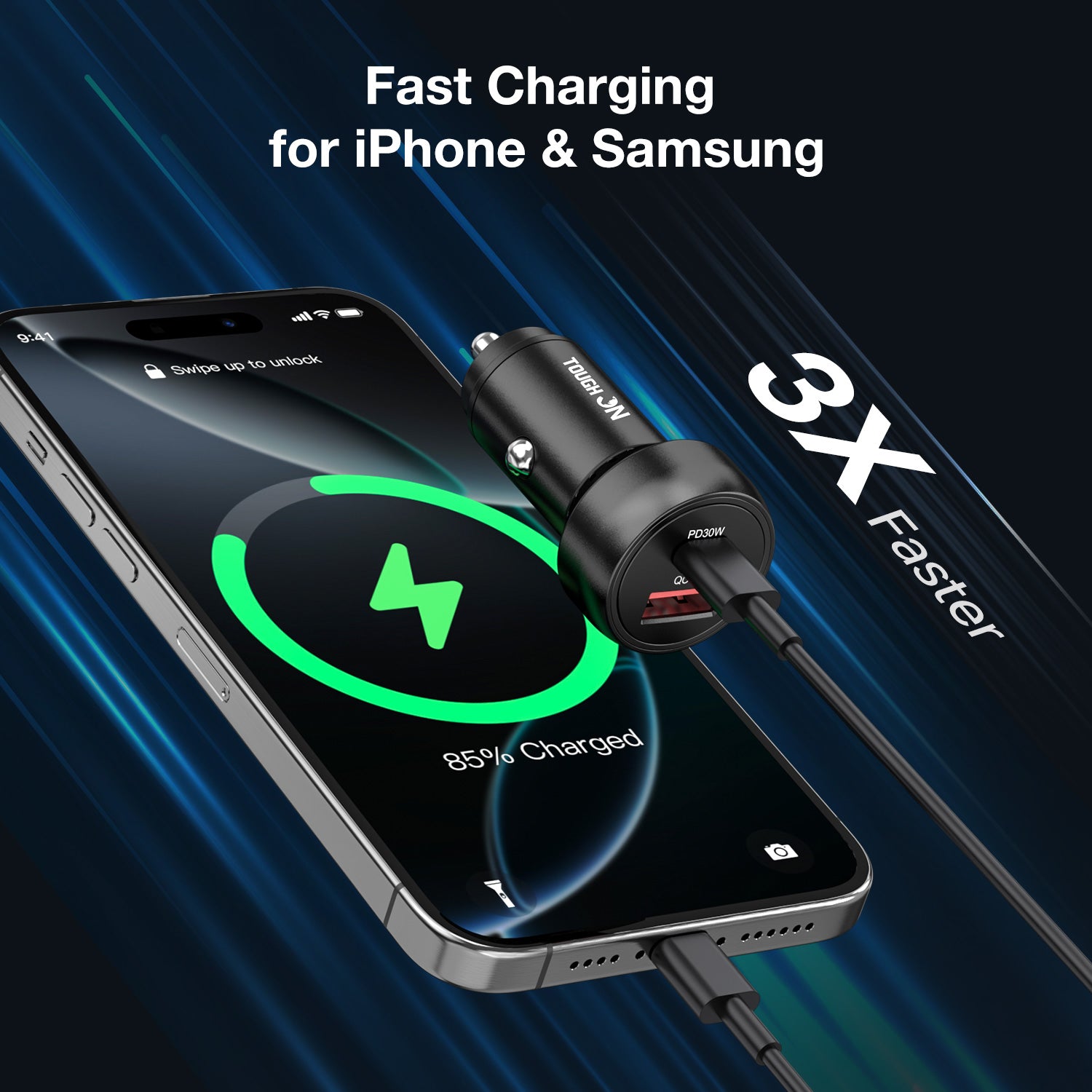 Tough On Power 60W Dual Port Car Charger with PD 3.0