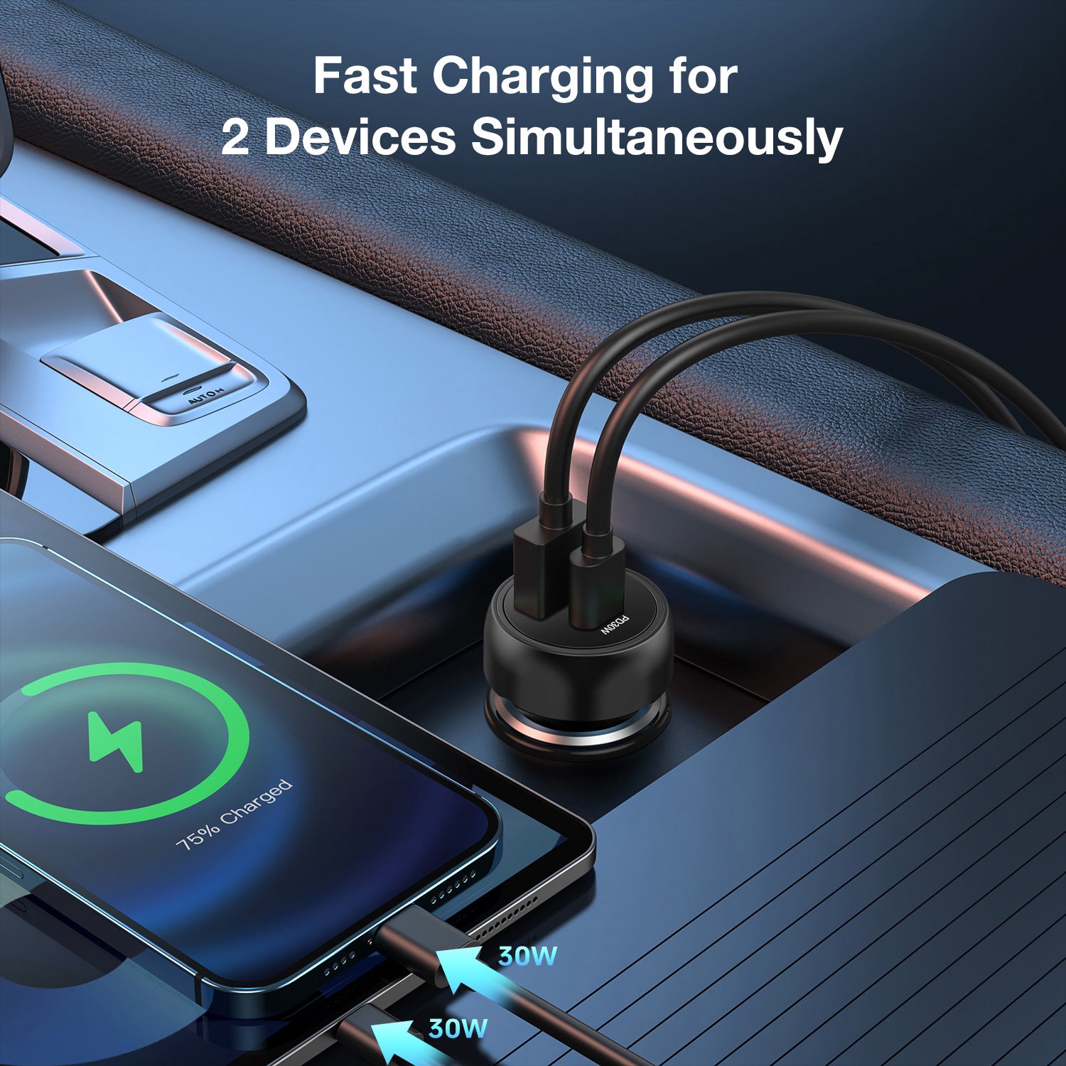 Tough On Power 60W Dual Port Car Charger with PD 3.0