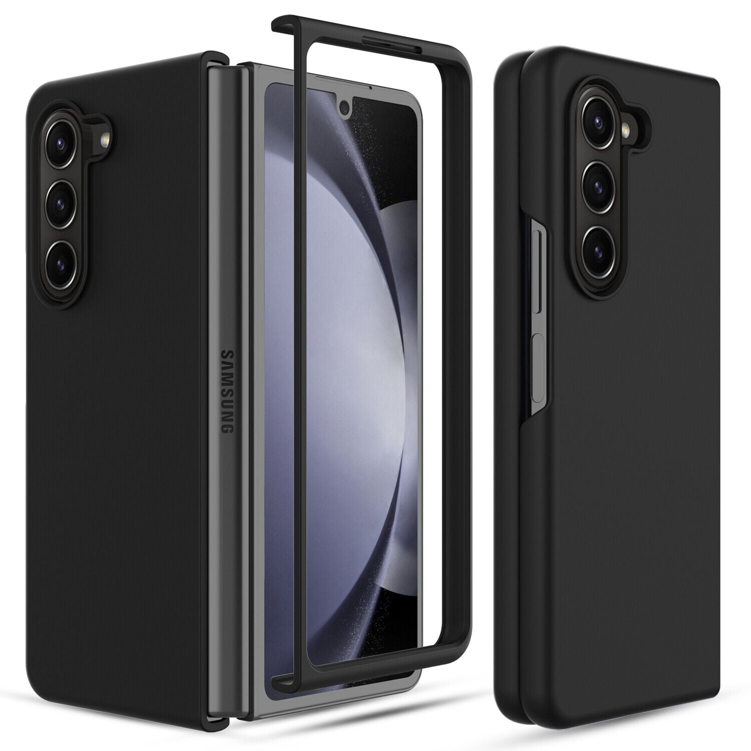 Tough On Samsung Galaxy Fold5 5G Case Strong Silicone Cover Black