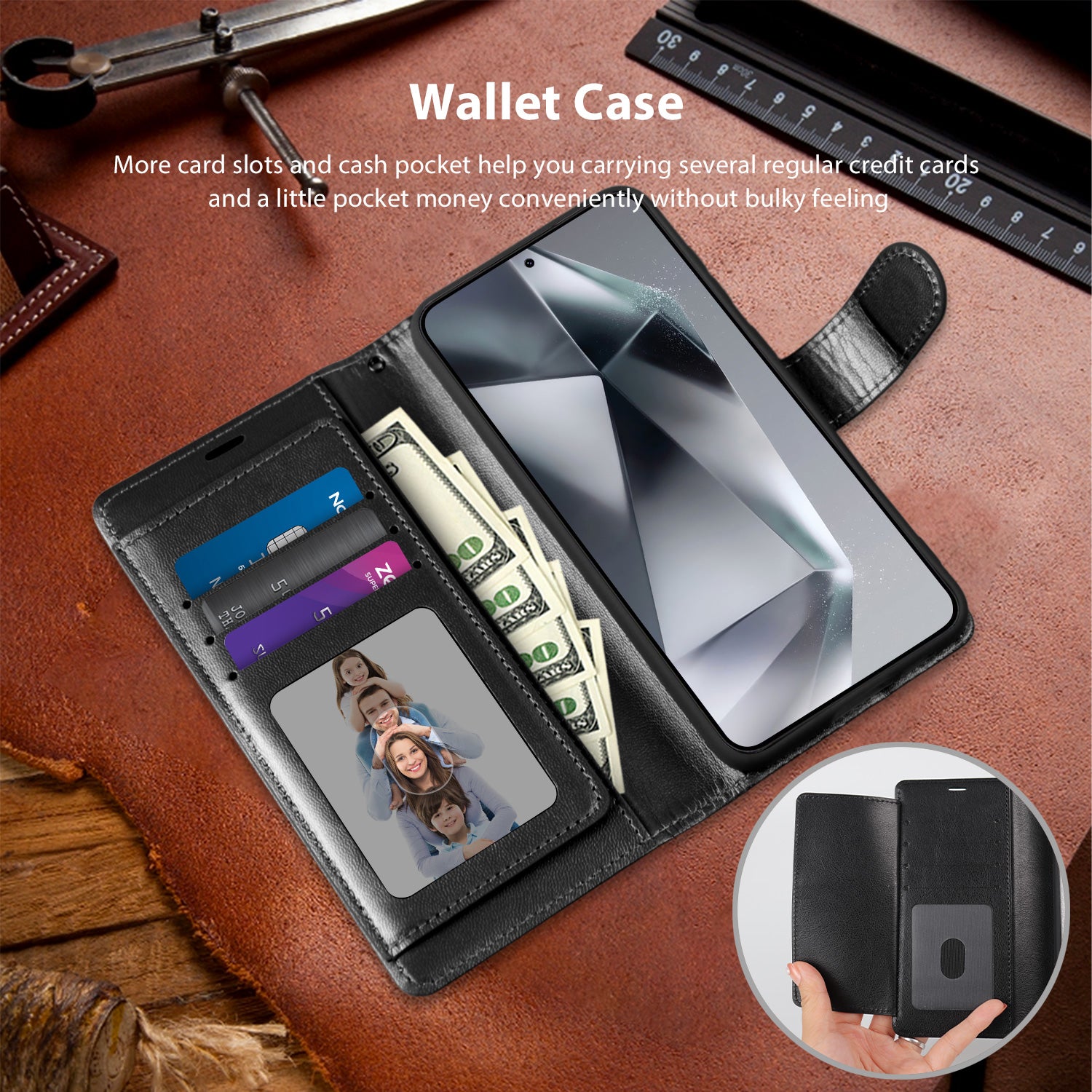 Tough On Samsung Galaxy S24 Ultra Wallet Leather Case