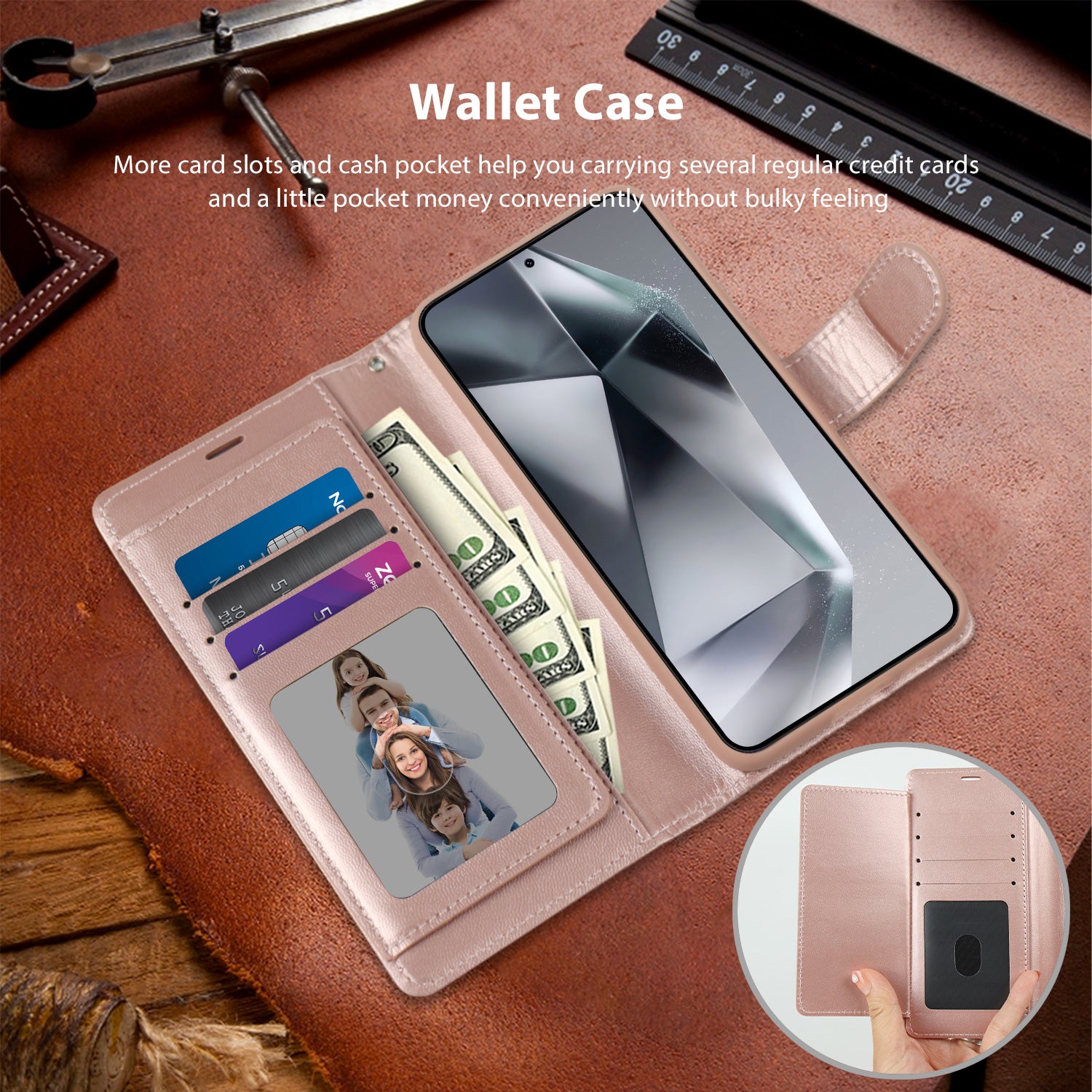 Tough On Samsung Galaxy S24 Ultra Wallet Leather Case