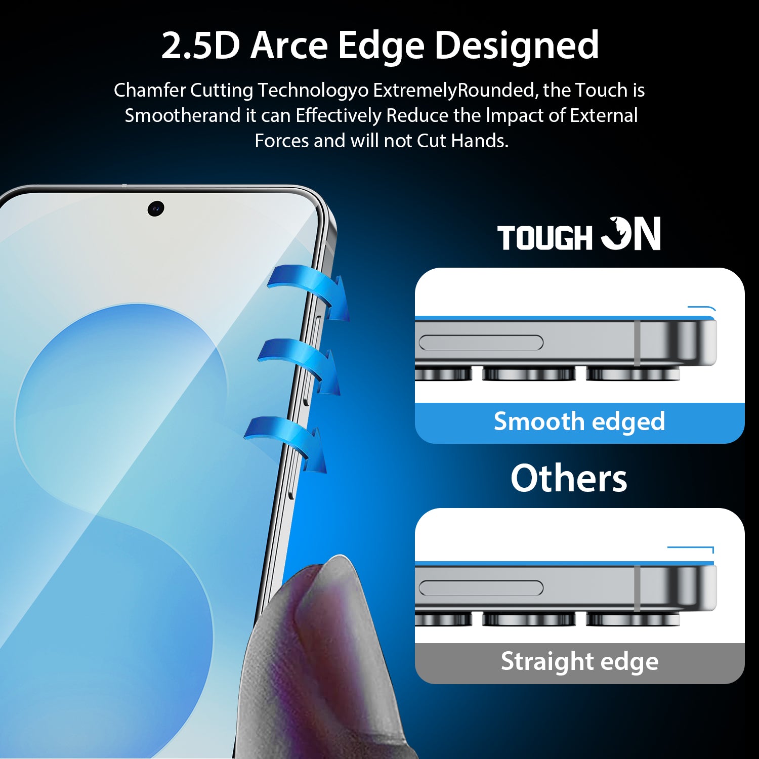 Tough On Samsung Galaxy S25 FE Full Tempered Glass Screen Protector