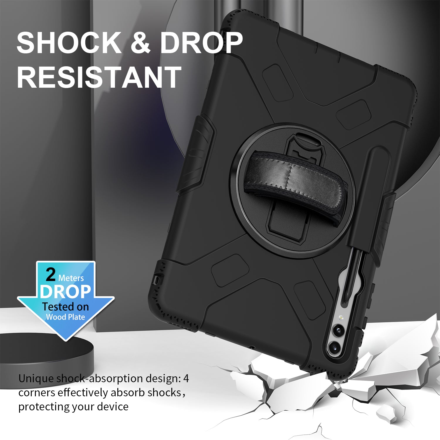 Tough On Samsung Galaxy Tab S10+ / S9+/ S9 Fe+ Case Rugged Protection Black