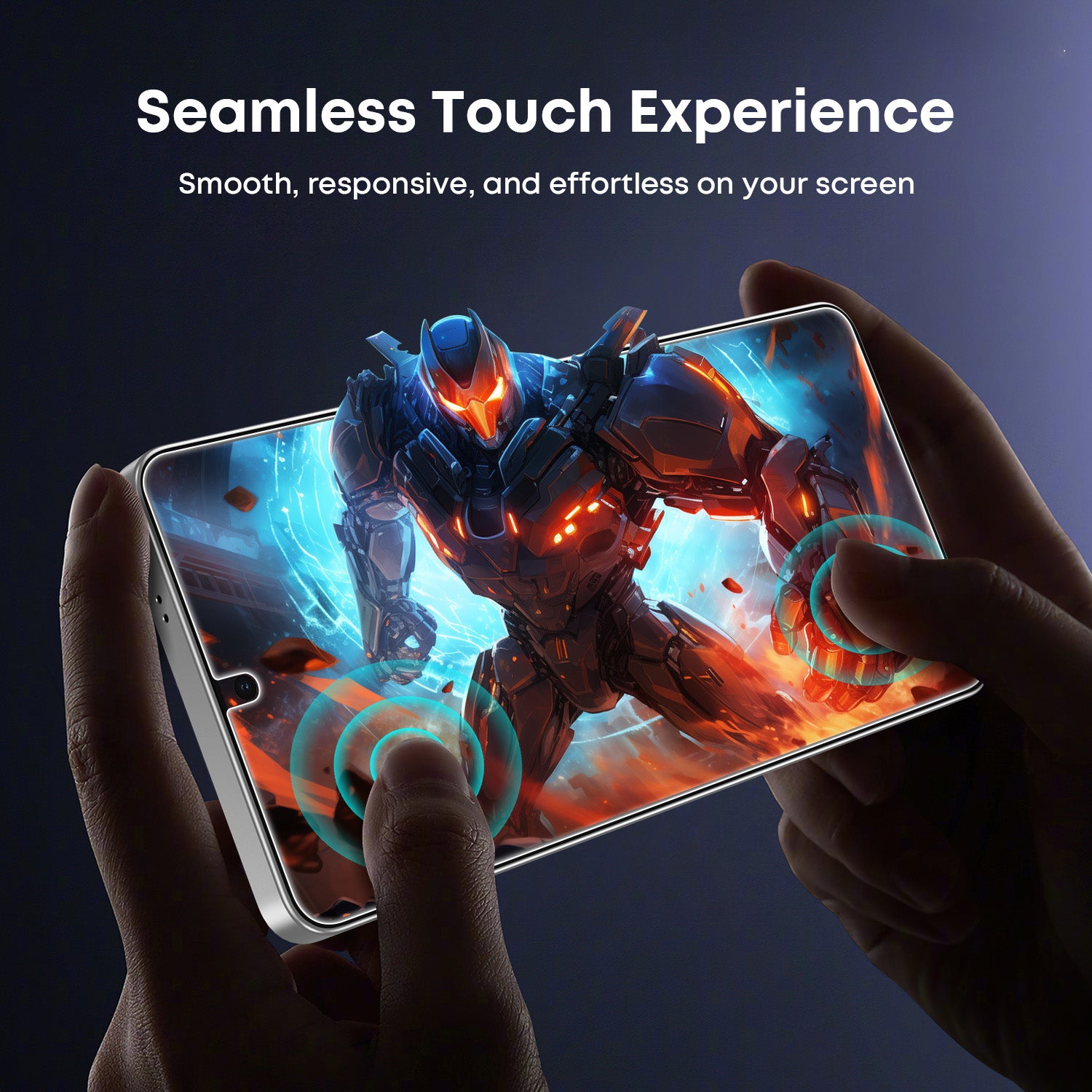 Tough On Samsung Galaxy Tempered Glass Screen Protector 2 Pack with Installation Kit