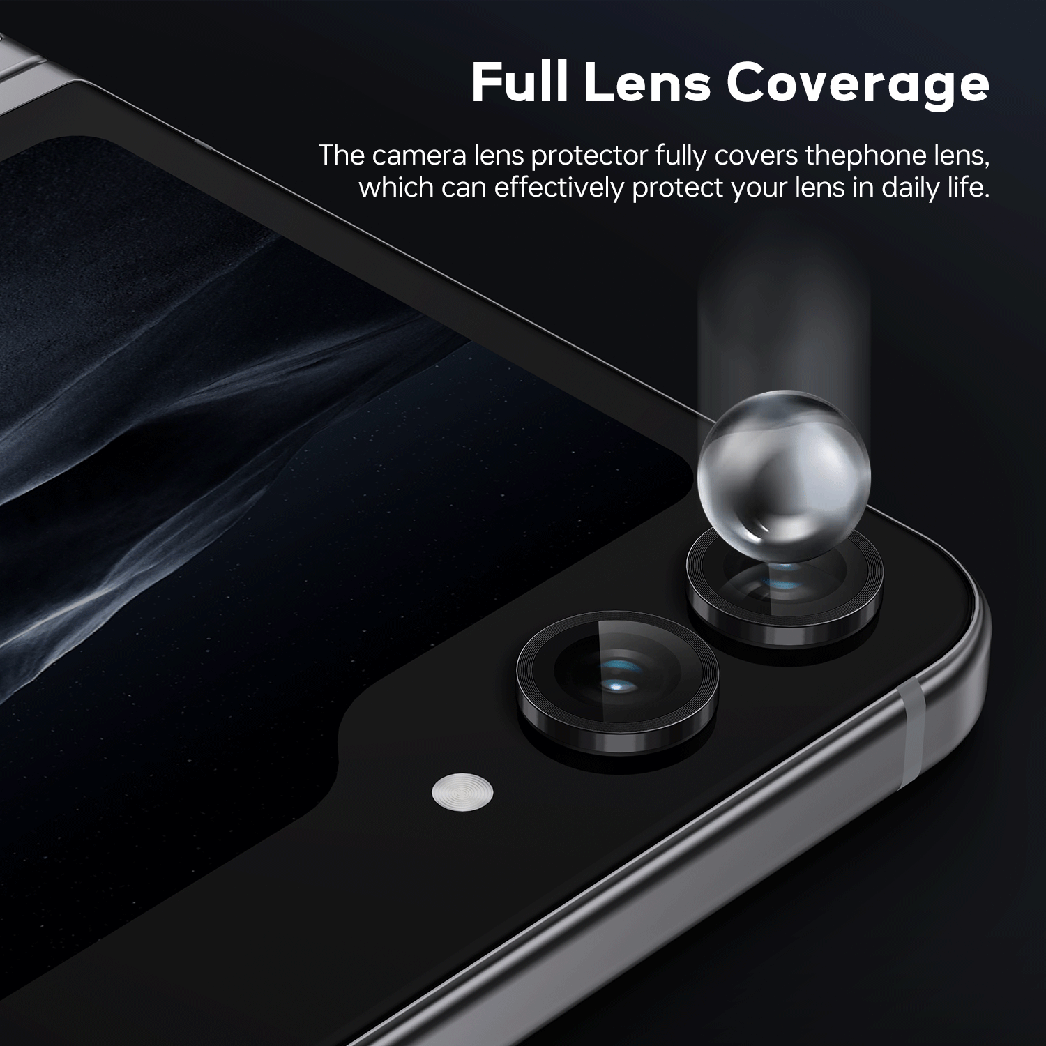 Tough On Samsung Galaxy Z Flip6 Camera lens Protector Tempered Glass Individual Ring