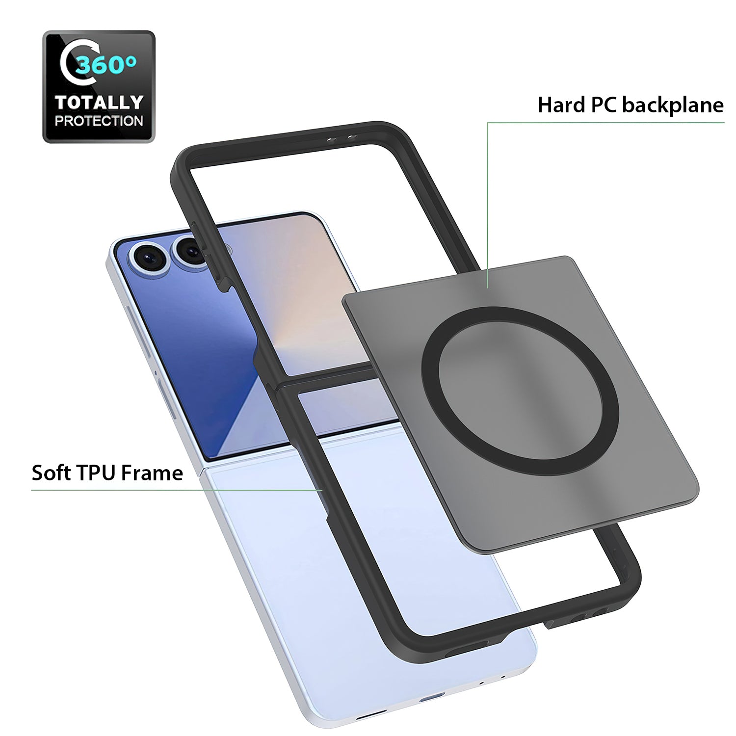 Tough On Samsung Galaxy Z Flip7 Case with MagSafe Matte Black