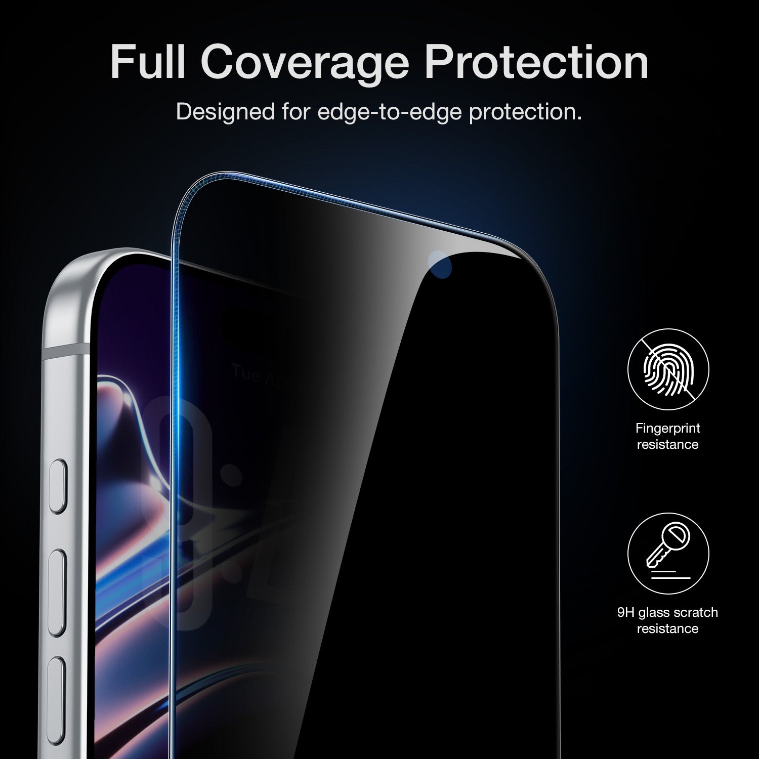 Tough On Tempered Glass Privacy Screen Protector 2 Pack for iPhone