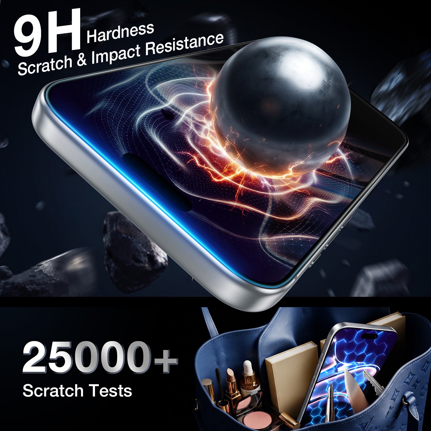 Tough On Tempered Glass Privacy Screen Protector 2 Pack for iPhone