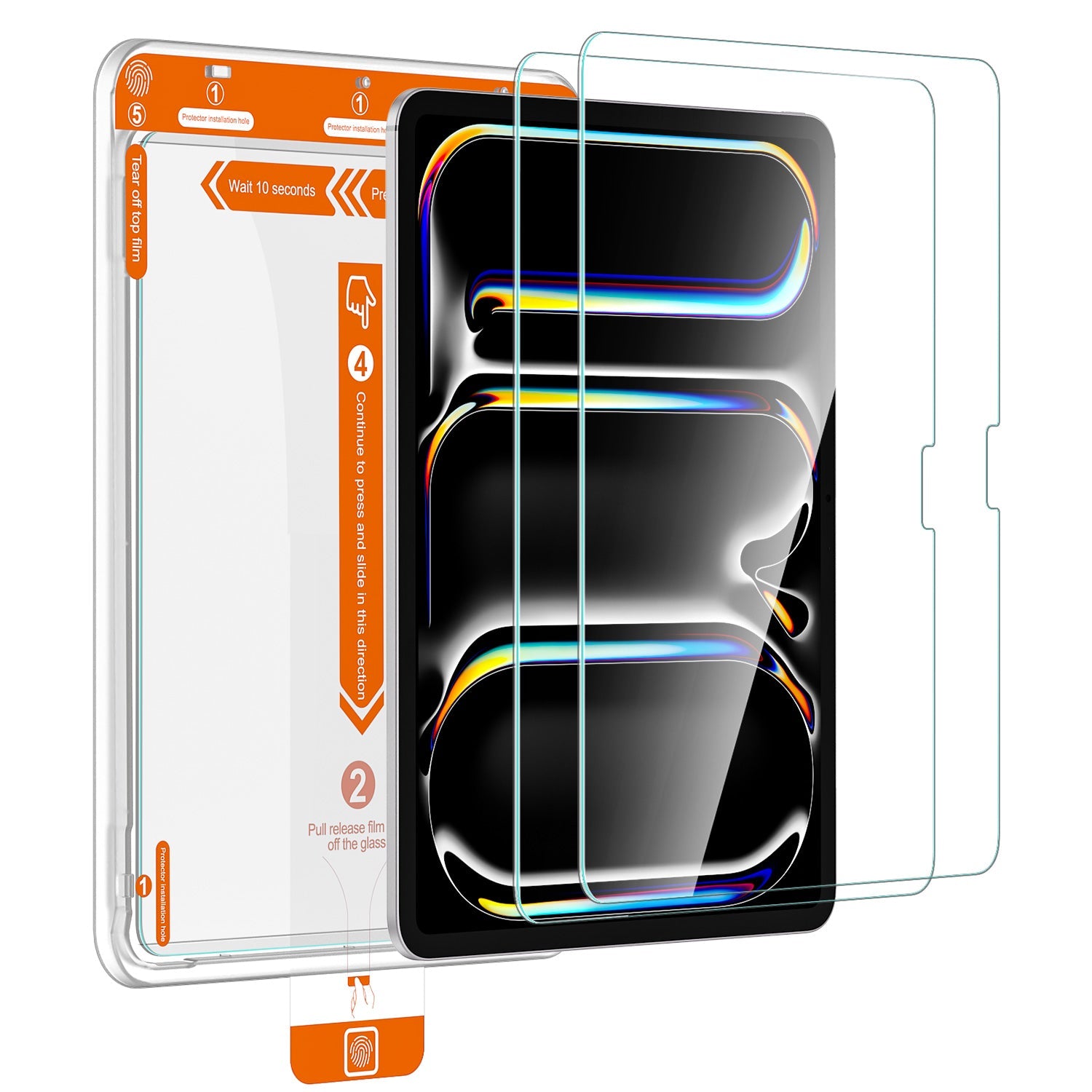 Tough On Tempered Glass Screen Protector 2 Pack with Installation Tray for iPad