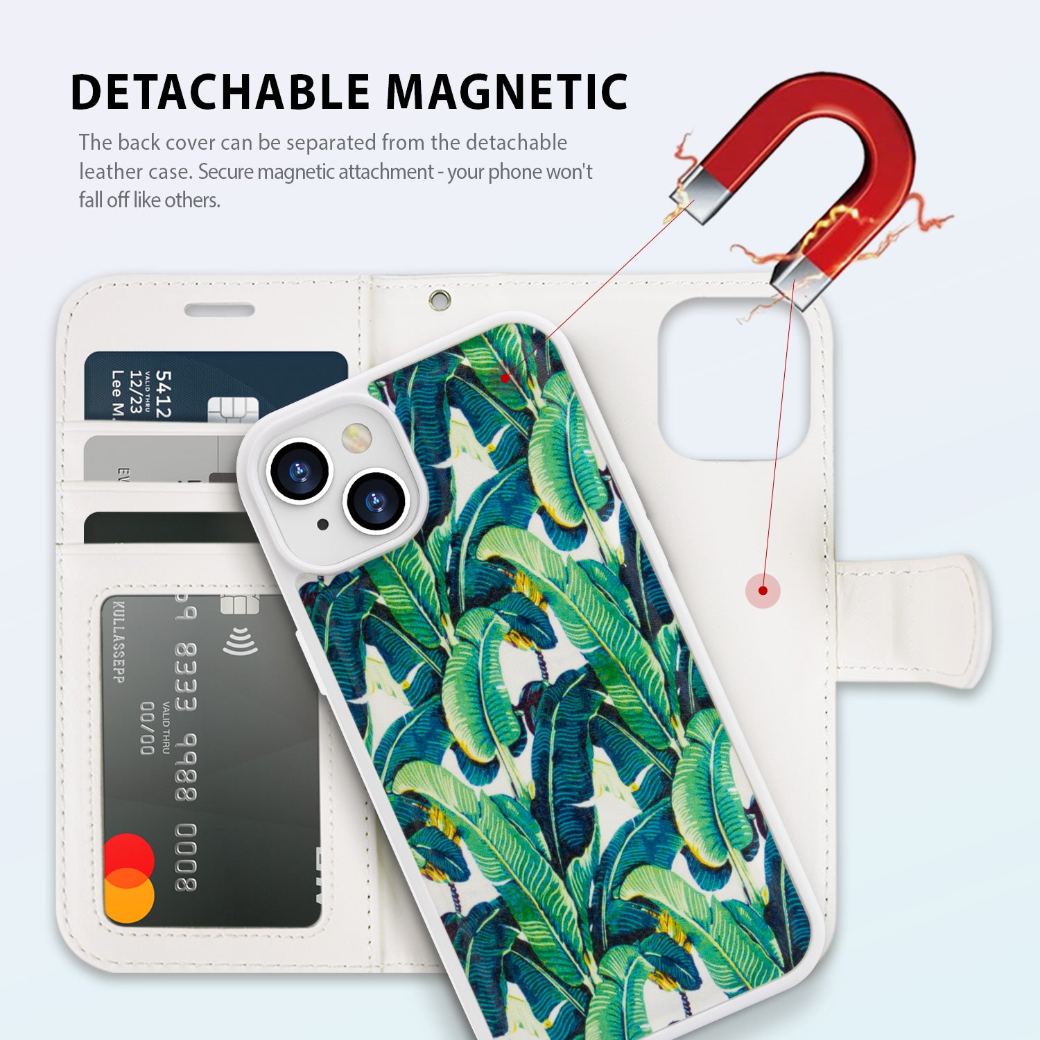 Tough On iPhone 16e / iPhone 15 Case Magnetic Detachable Leather