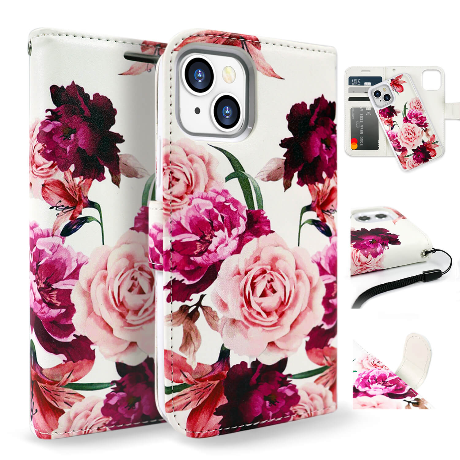 Tough On iPhone 15 Case Magnetic Detachable Leather