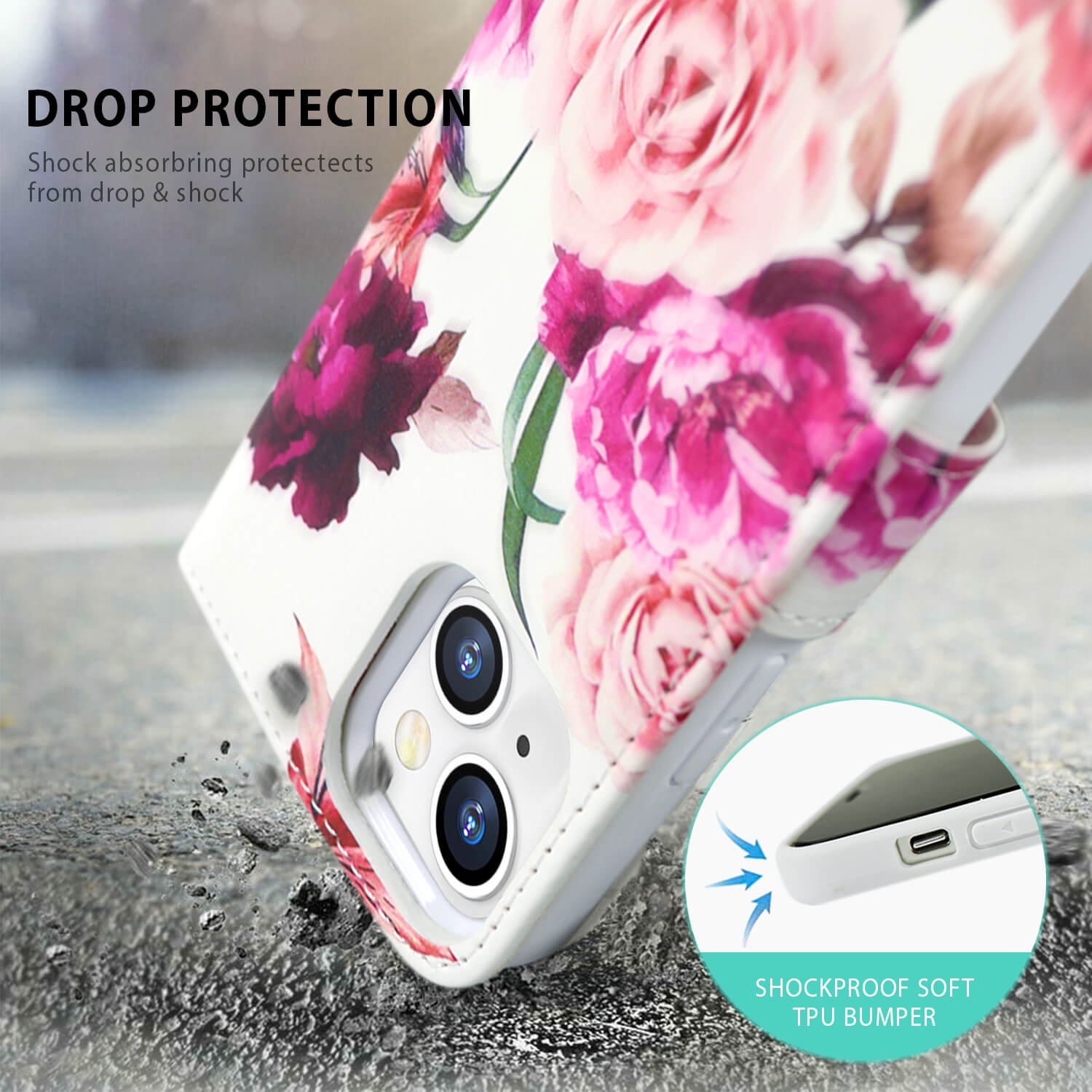 Tough On iPhone 16e / iPhone 15 Case Magnetic Detachable Leather