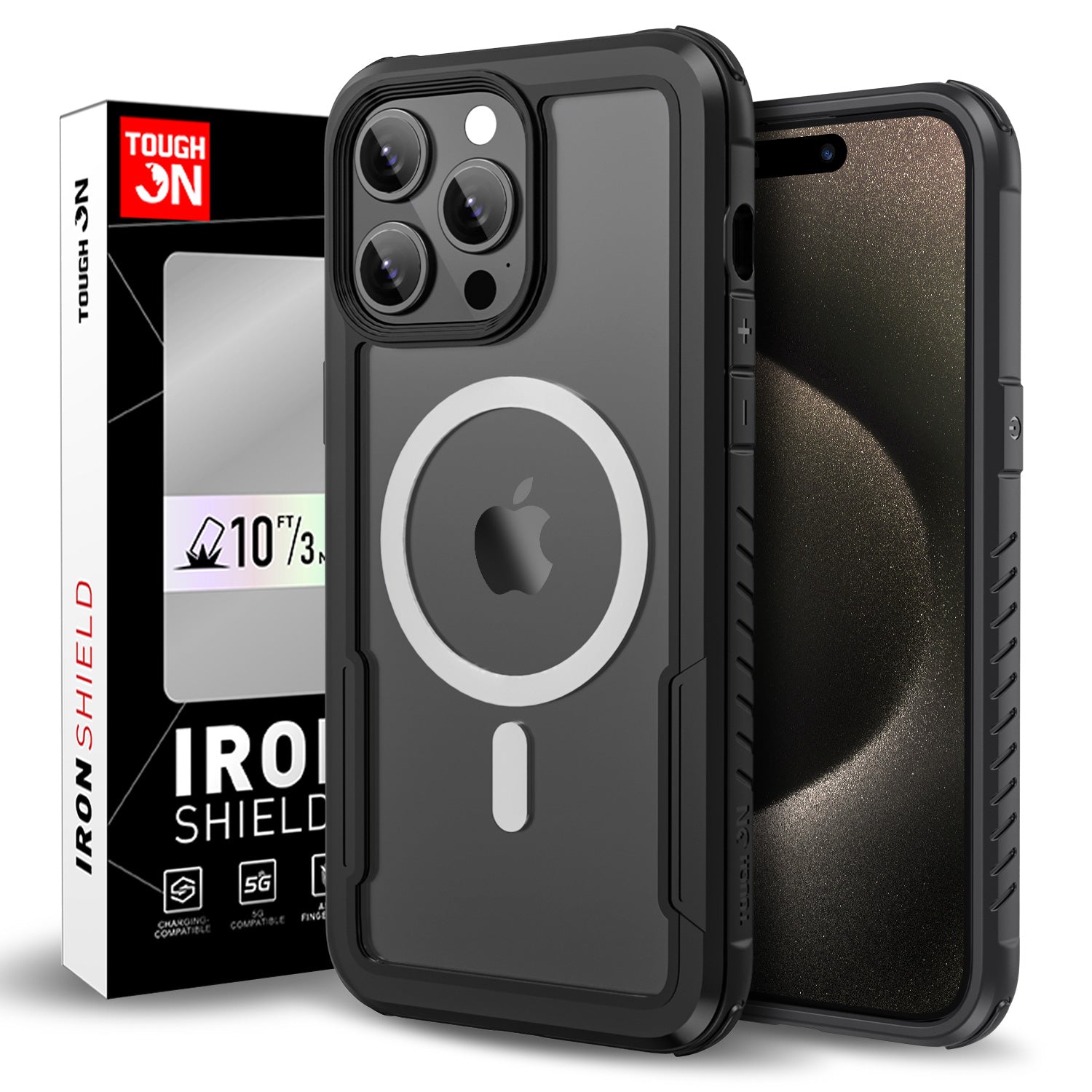 Tough On iPhone 15 Pro Case Iron Shield with MagSafe