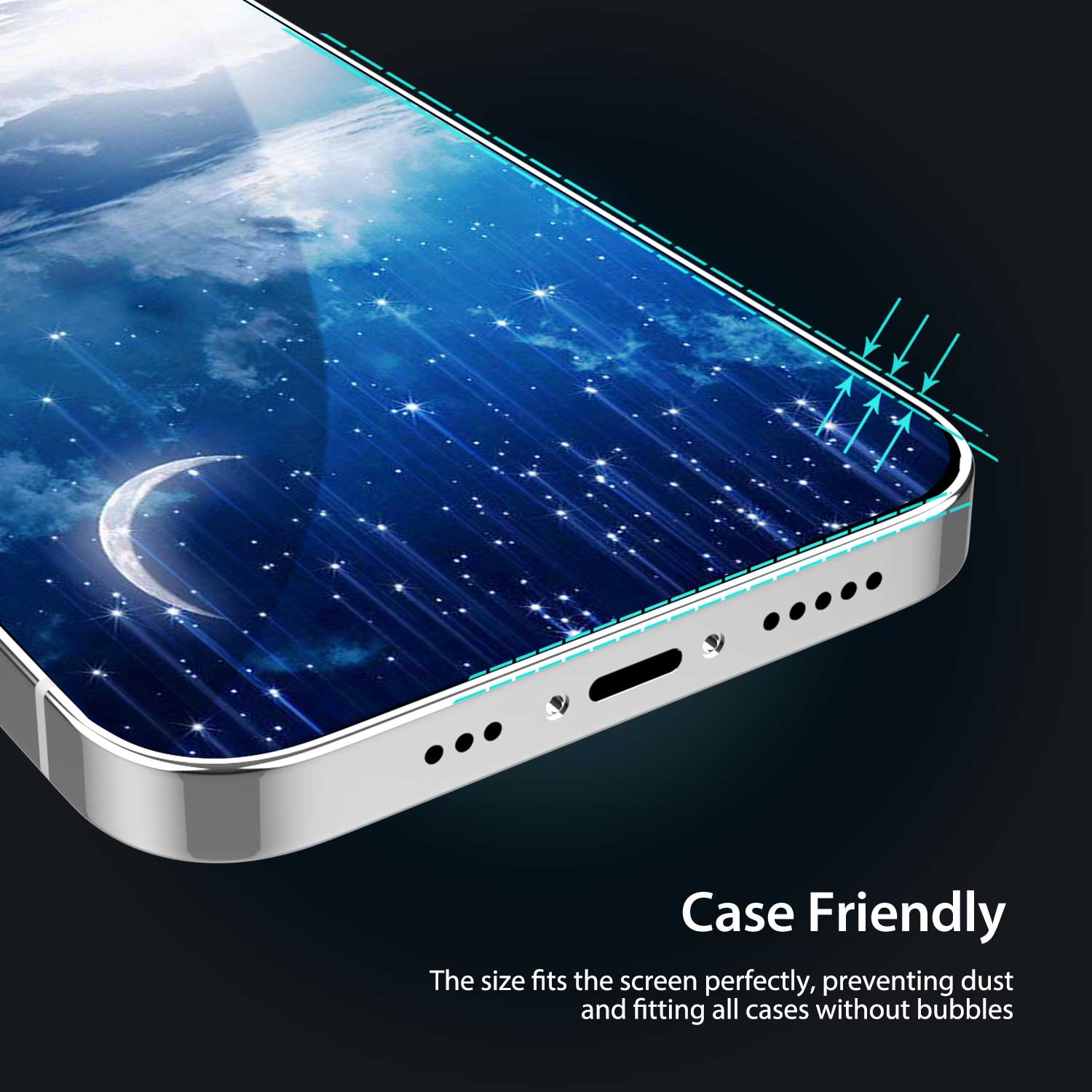 Tough On iPhone 15 Pro Double-strong Tempered Glass Screen Protector Black