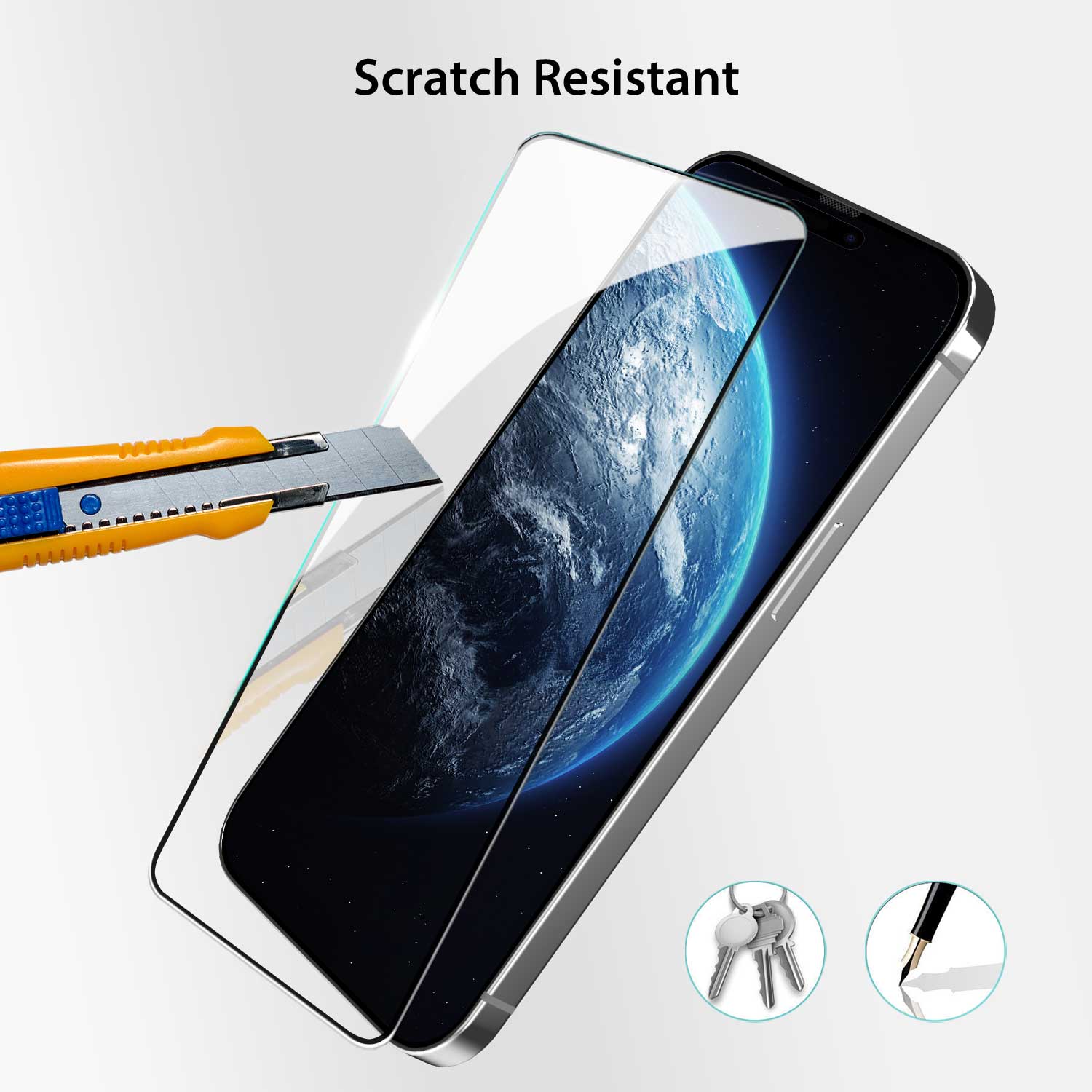 Tough On iPhone 15 Pro Double-strong Tempered Glass Screen Protector Black