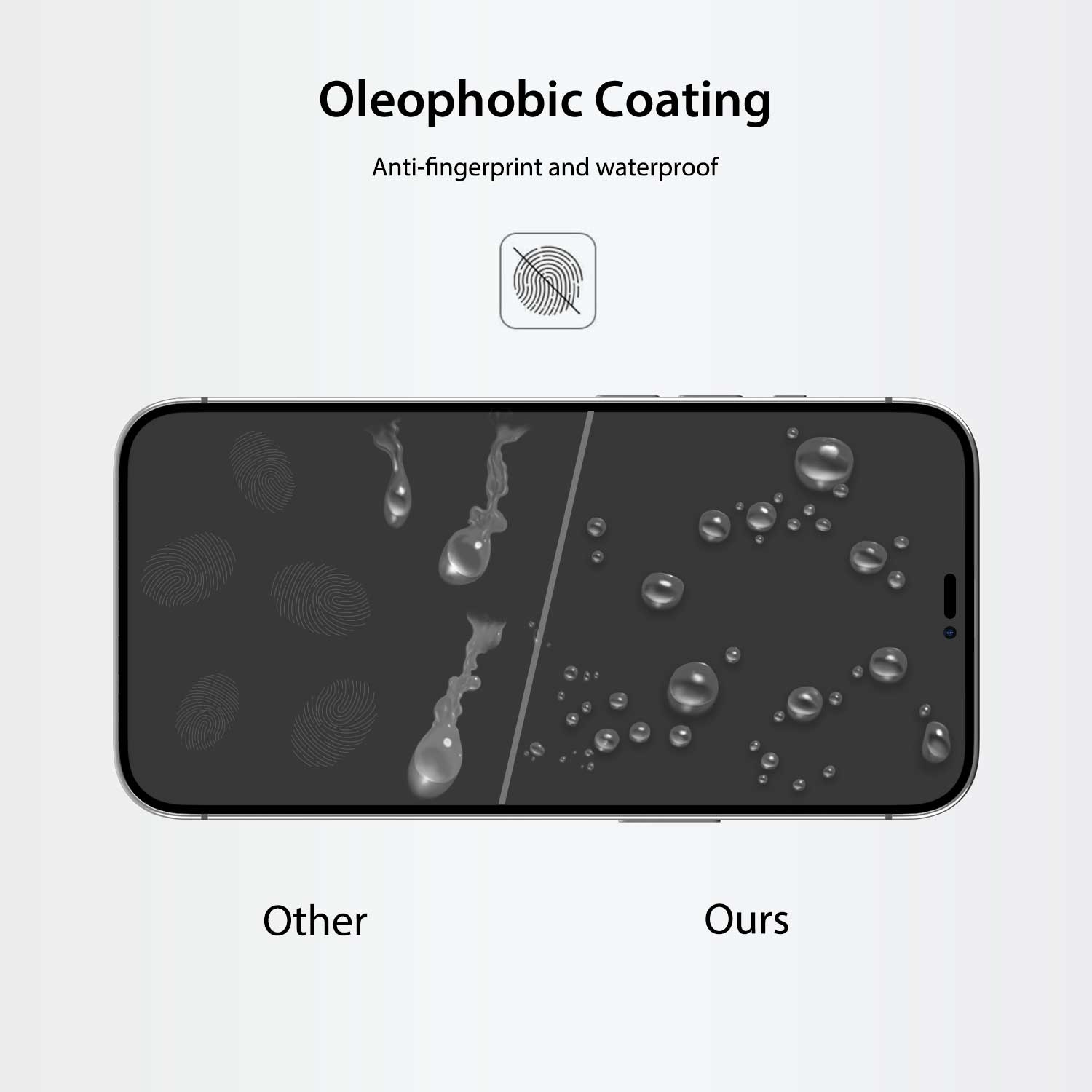 Tough On iPhone 15 Pro Double-strong Tempered Glass Screen Protector Black