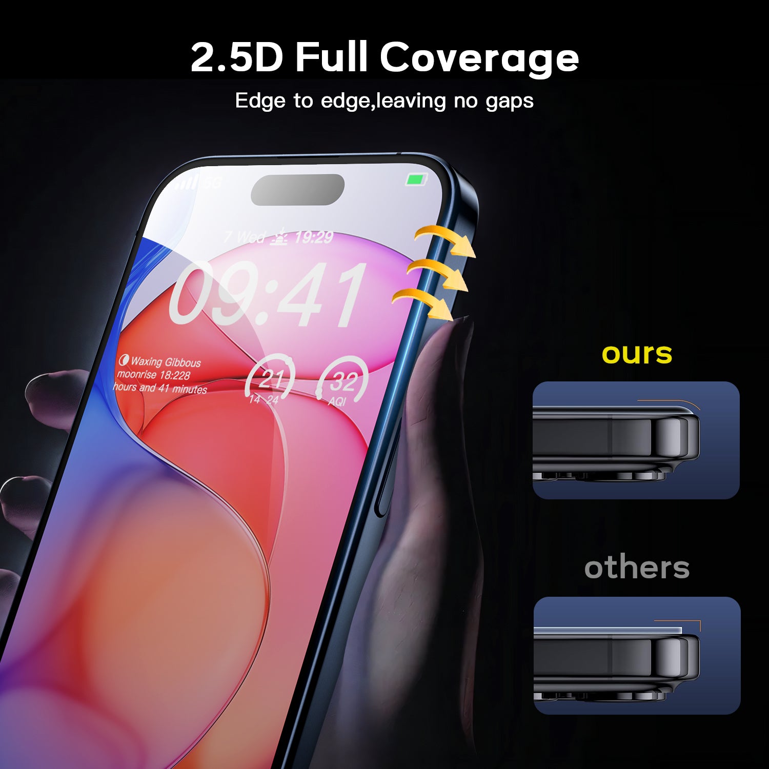 Tough On iPhone 15 Pro Max Privacy Screen Protector Tough Nano with Installation Kit