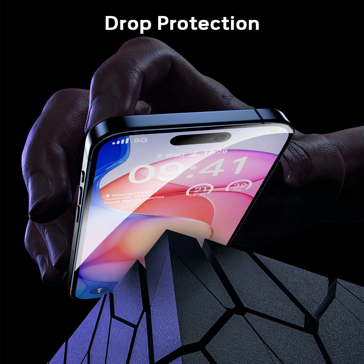 Tough On iPhone 15 Pro Max Privacy Screen Protector Tough Nano with Installation Kit