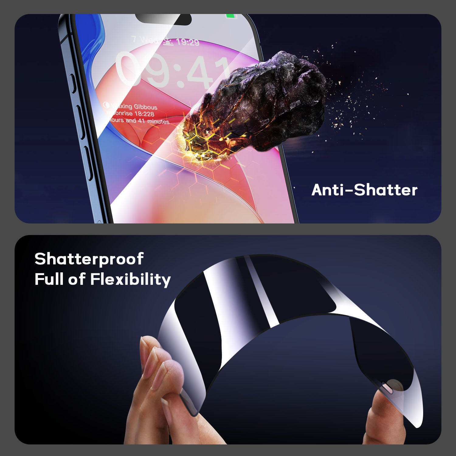 Tough On iPhone 15 Pro Max Privacy Screen Protector Tough Nano with Installation Kit