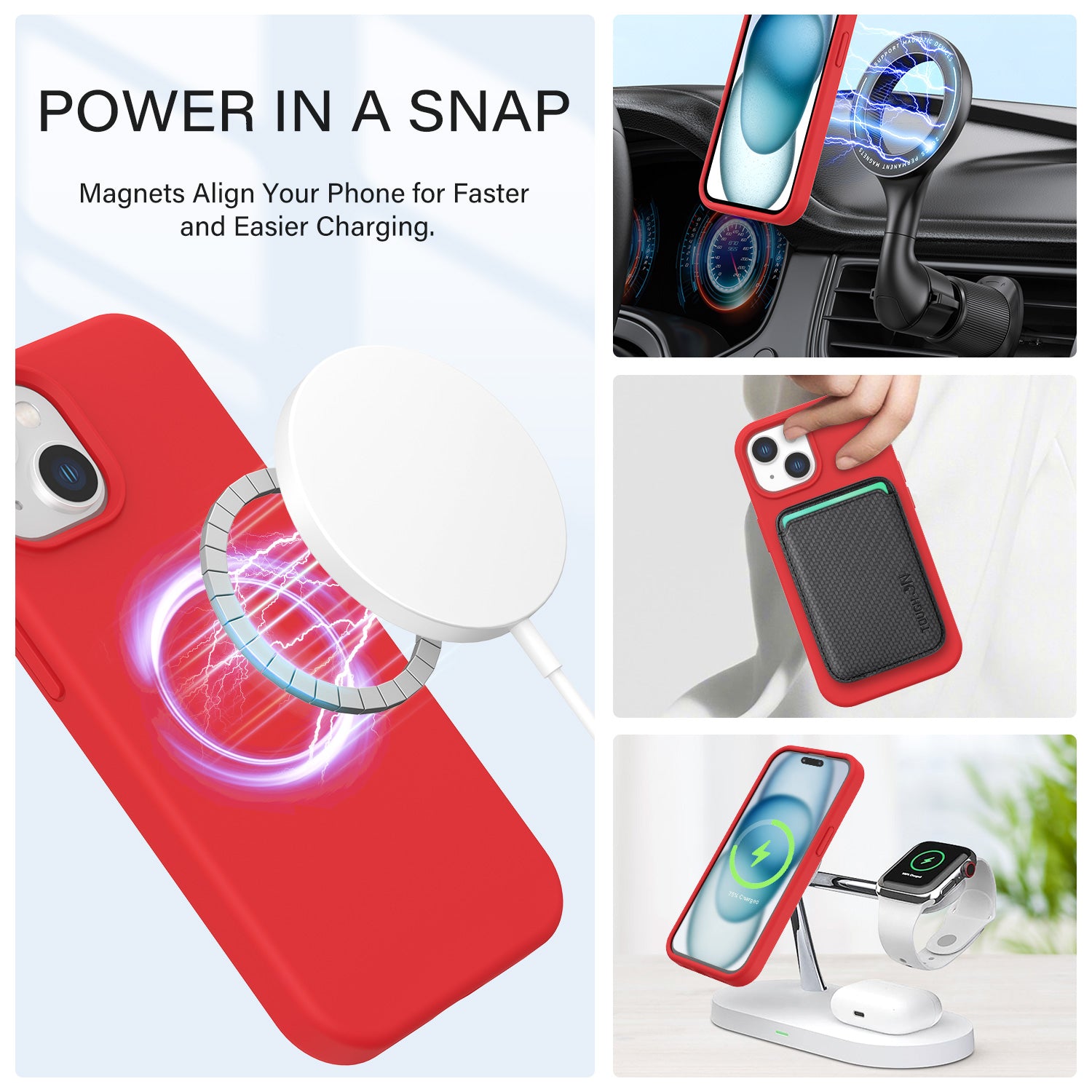 Tough On iPhone 16e / iPhone 15 Strong Liquid Silicone Case with Magsafe