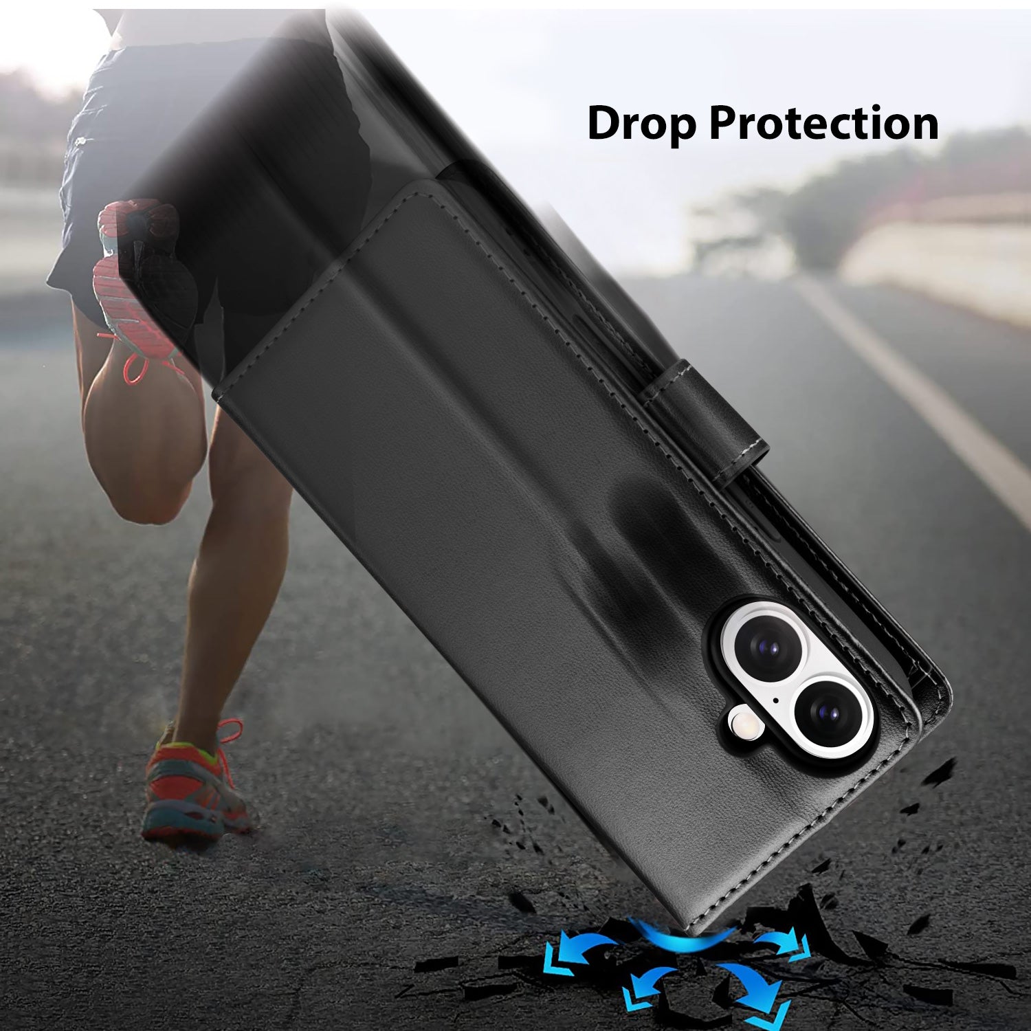 Tough On iPhone 16 Flip Wallet Leather Case
