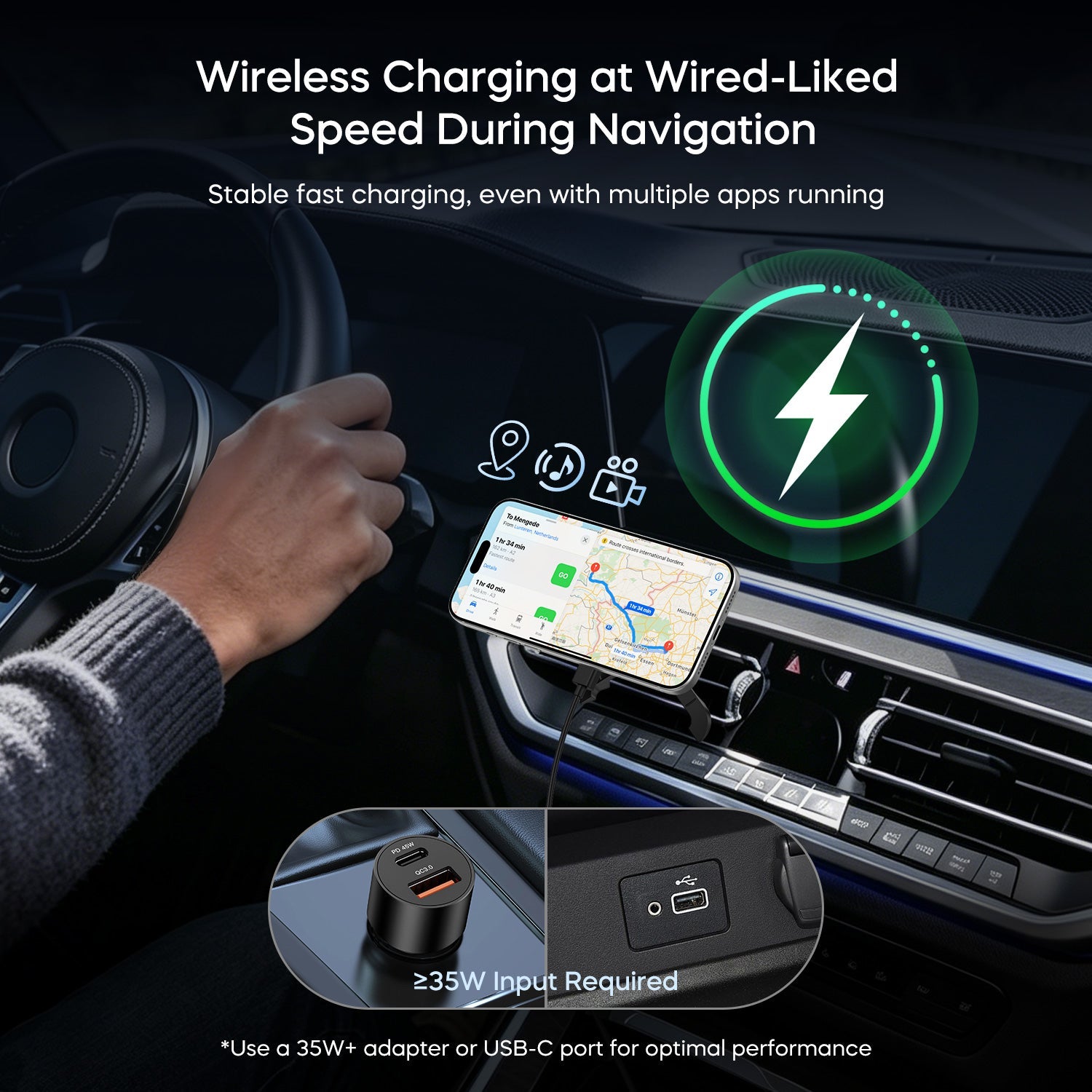 TurboCharge Qi2.2 25W Magnetic Wireless Car Charger with Active Cooling